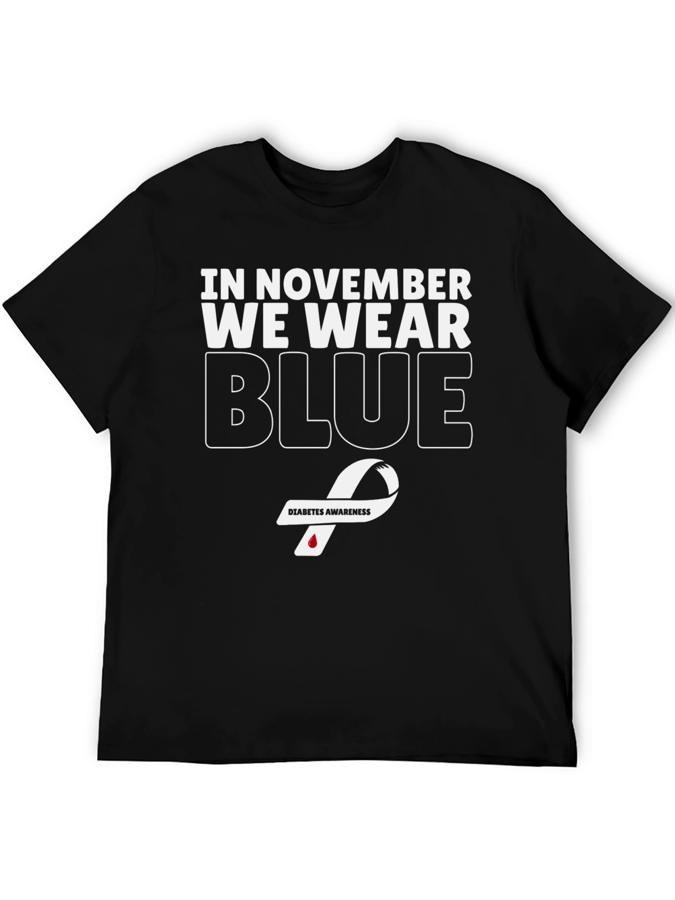 November Diabetes Awareness Blue Ribbon T-Shirt