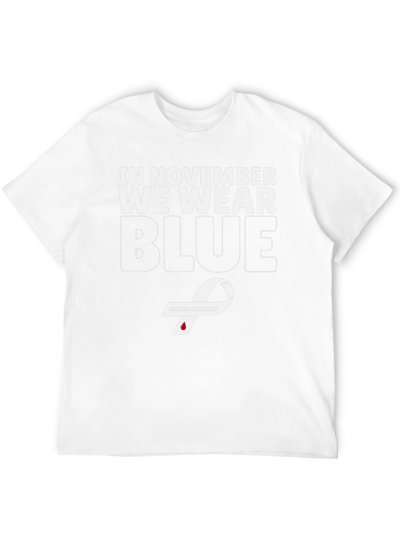November Diabetes Awareness Blue Ribbon T-Shirt