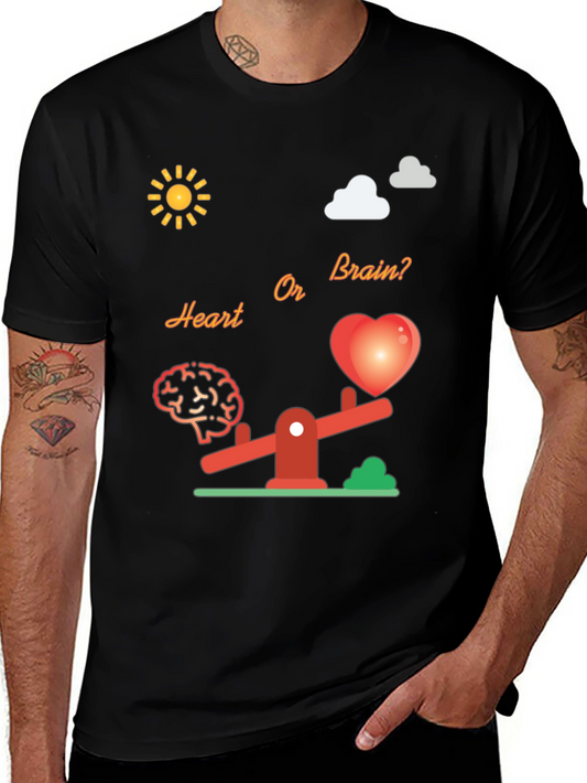 Heart or Brain T-Shirt - Stylish Graphic Tee