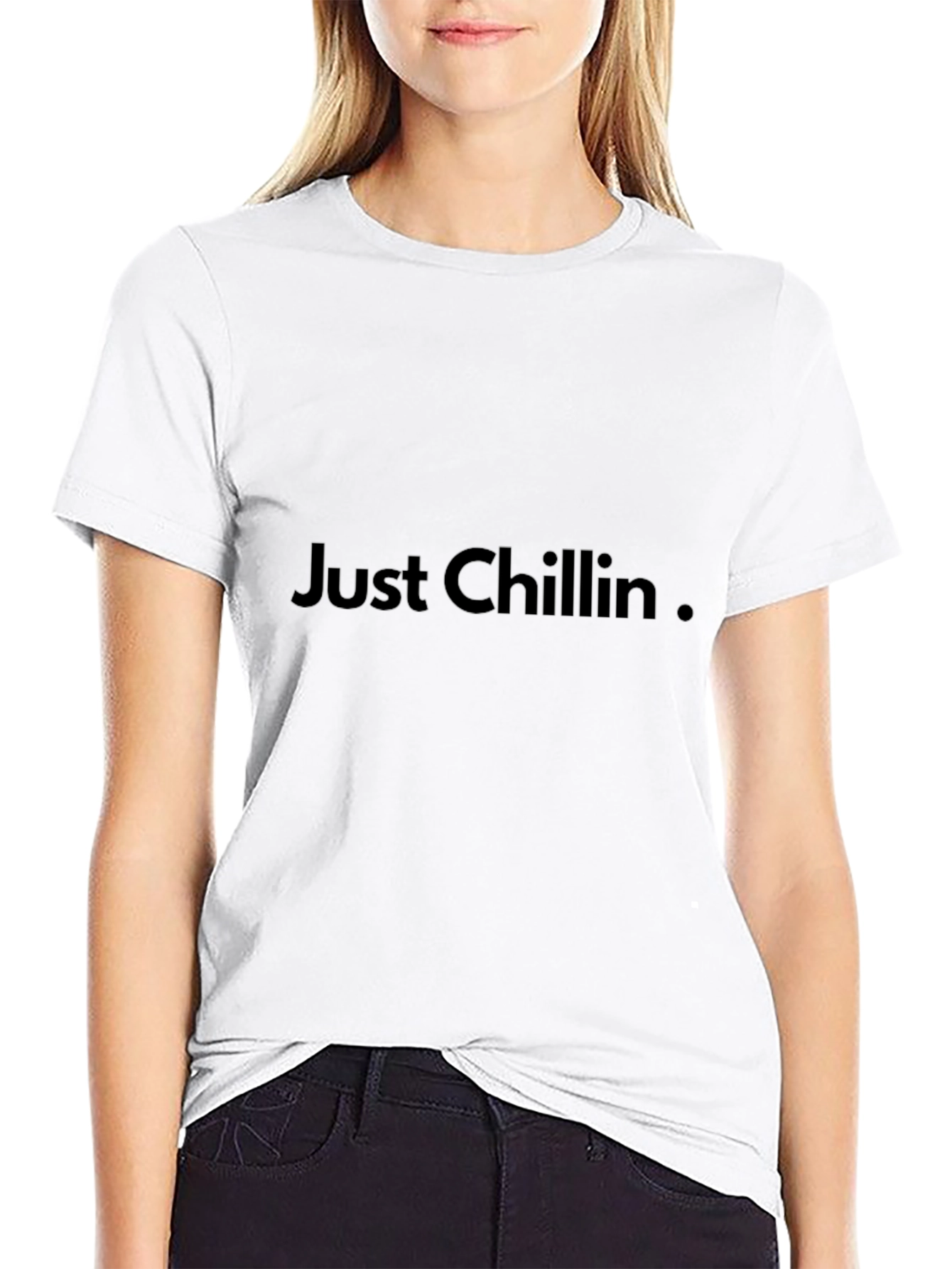 Just Chillin Black Graphic Tee