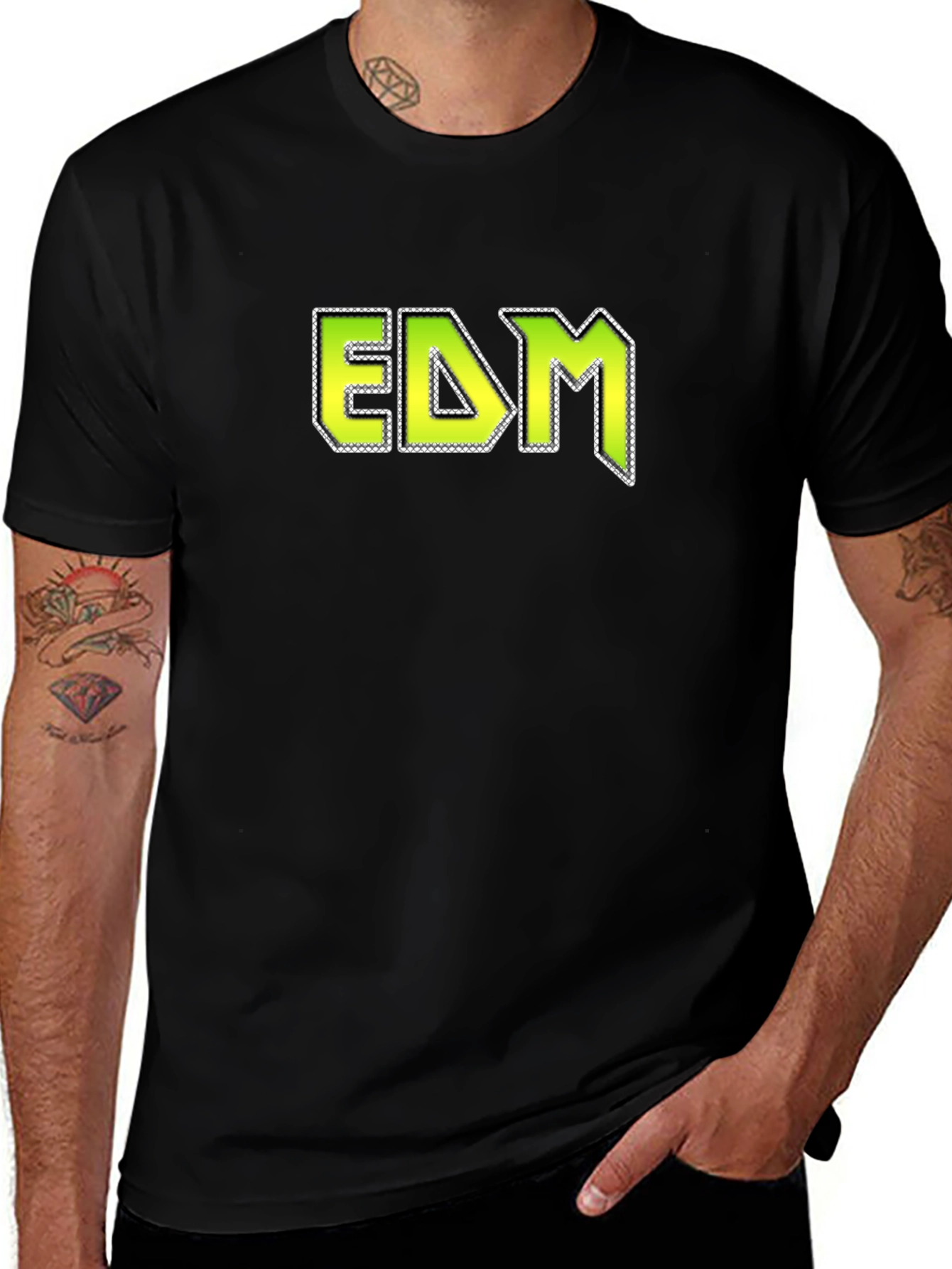 EDM Graphic T-Shirt - Black Cotton Blend Tee