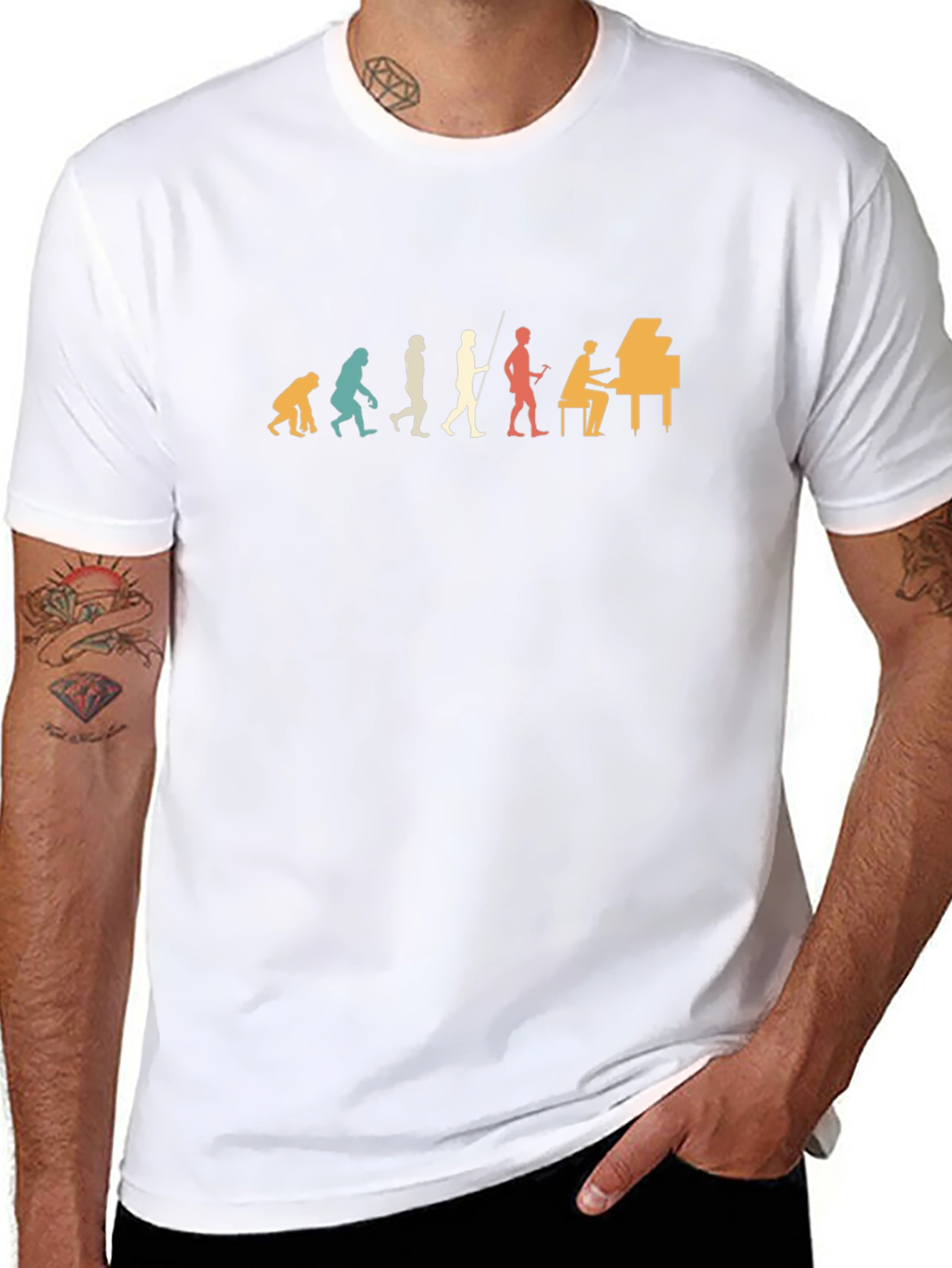 Piano Evolution T-Shirt - Musical Progression Tee