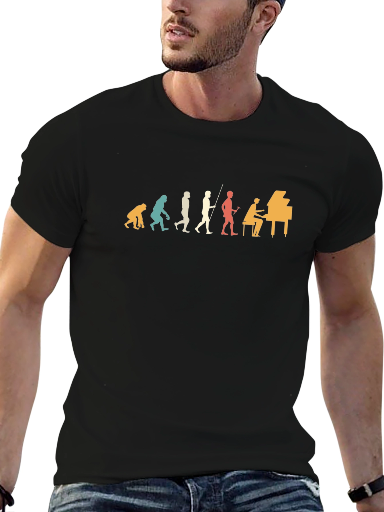 Piano Evolution T-Shirt - Musical Progression Tee