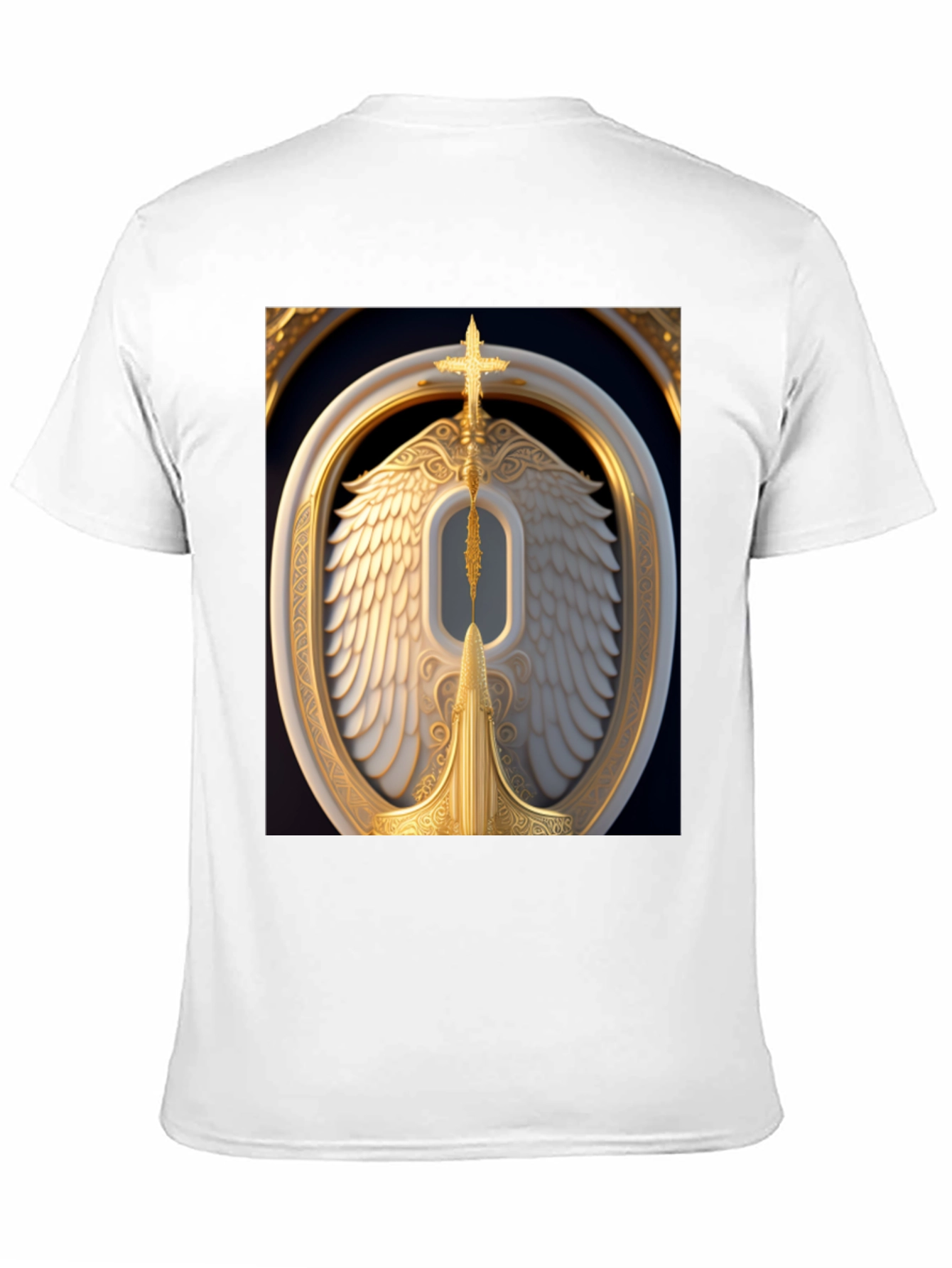 Winged Cross Graphic Tee - Stylish Black T-Shirt