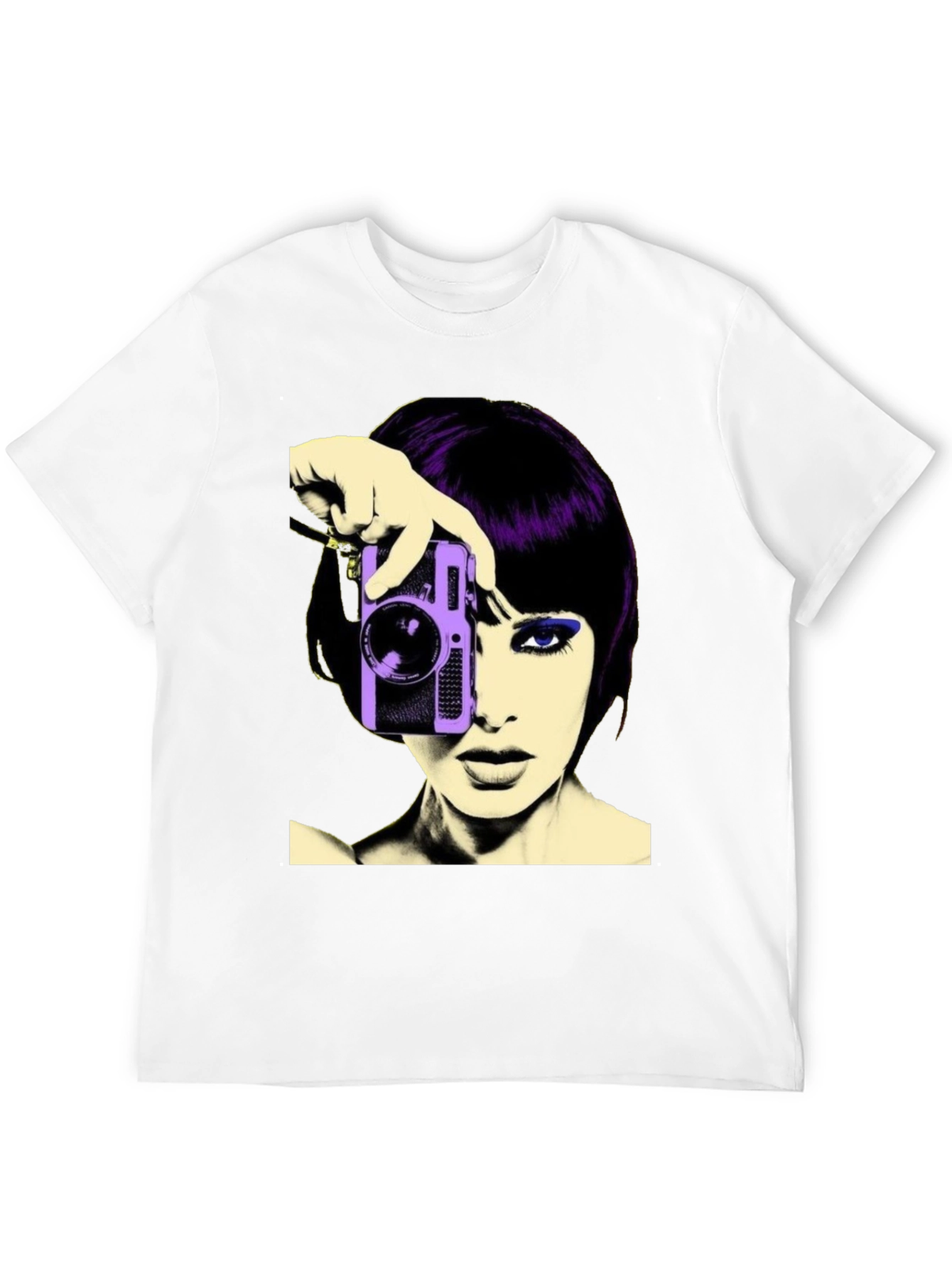 Retro Woman Camera T-Shirt - Black