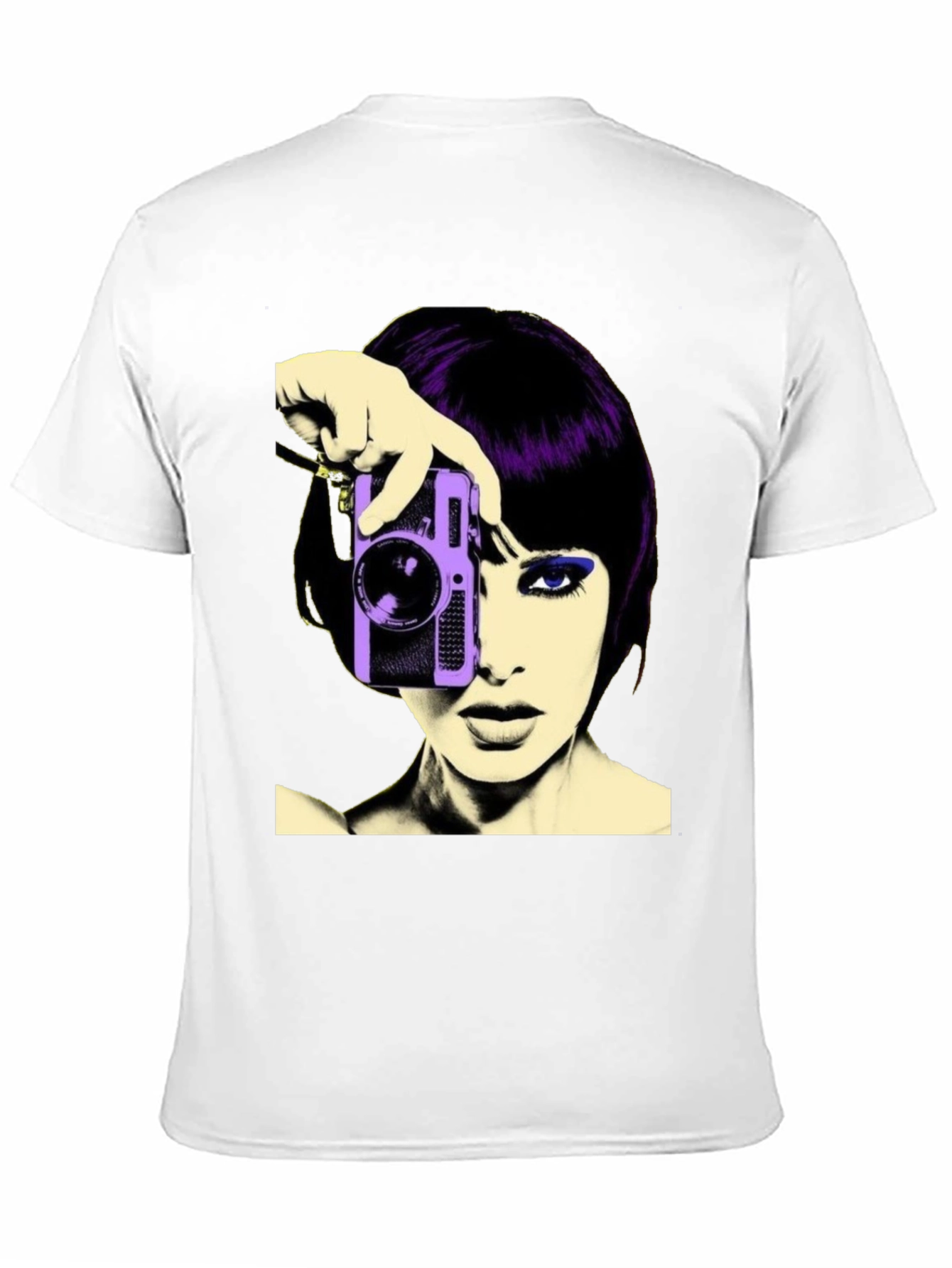 Retro Woman Camera T-Shirt - Black