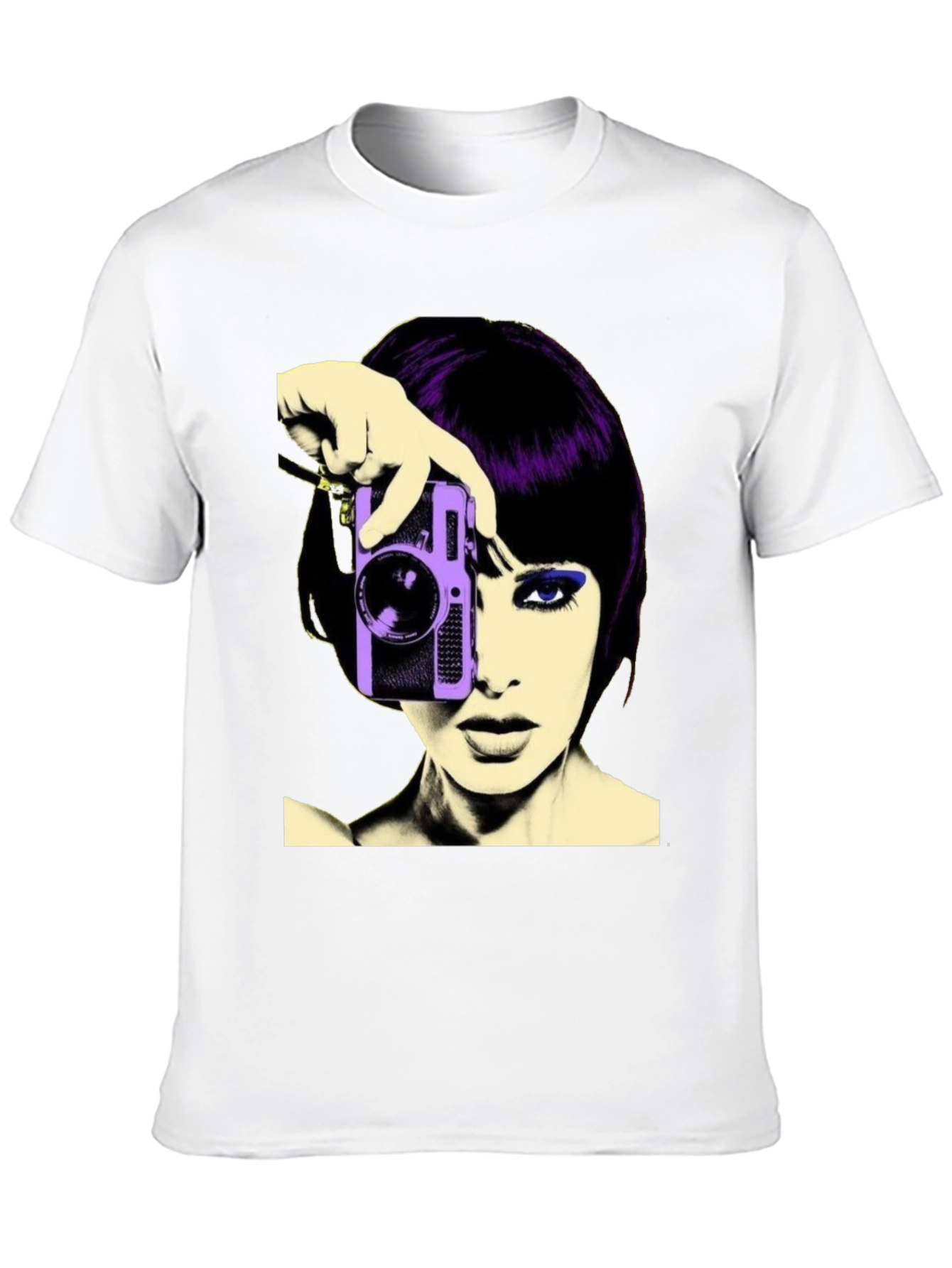 Retro Woman Camera T-Shirt - Black