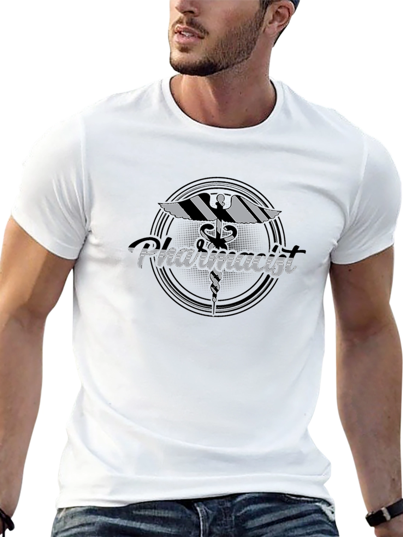 Pharmacist Caduceus Black T-Shirt
