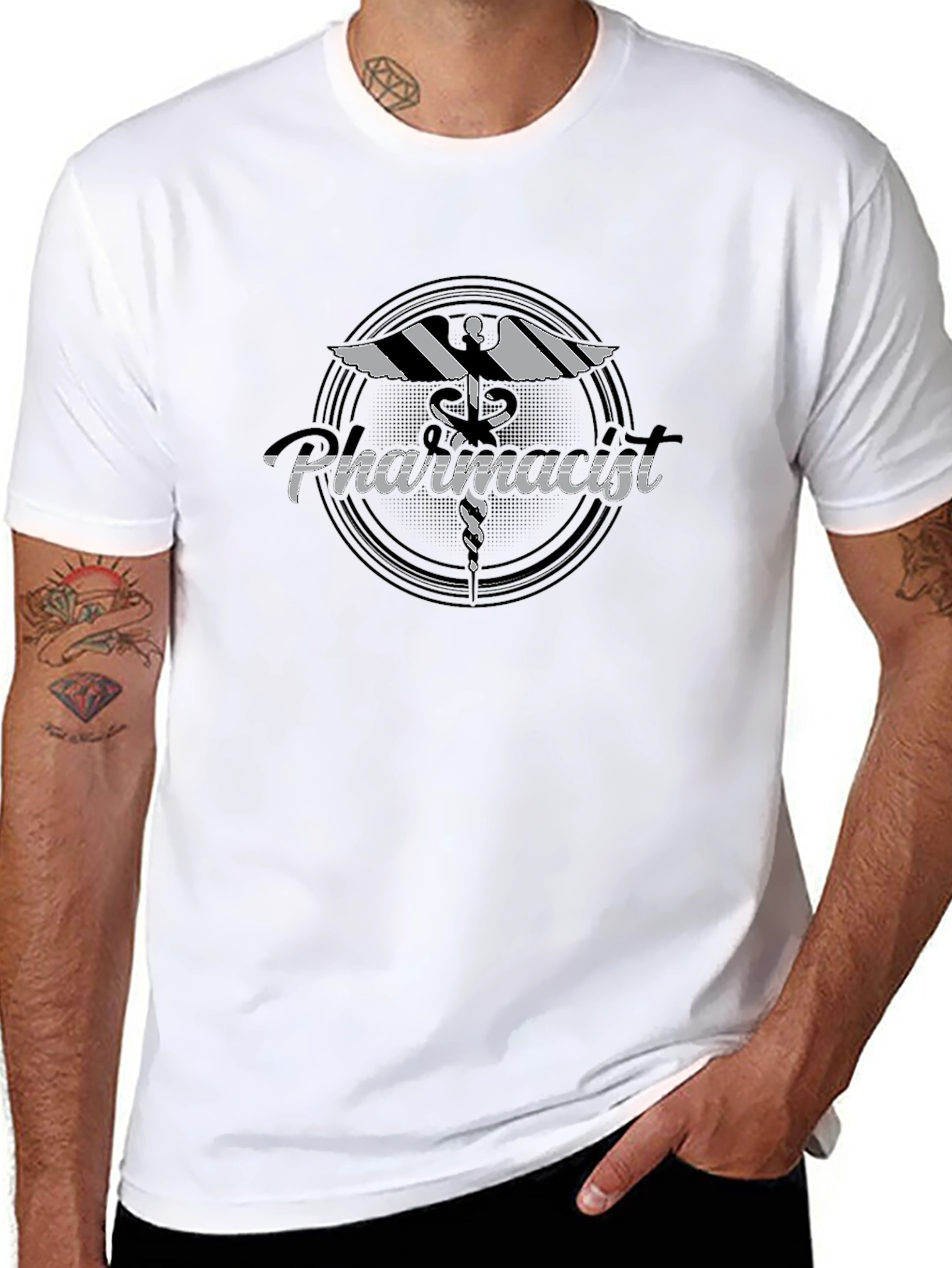 Pharmacist Caduceus Black T-Shirt