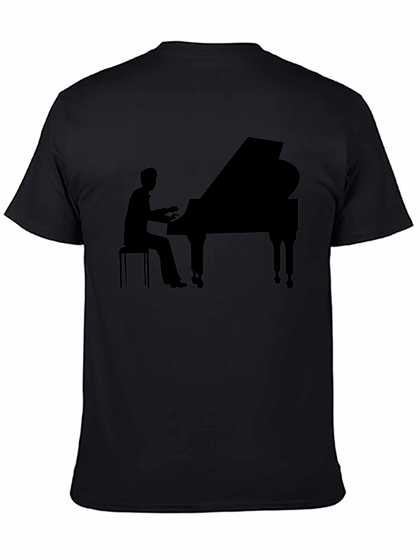 Grand Piano Player Graphic Tee - Black