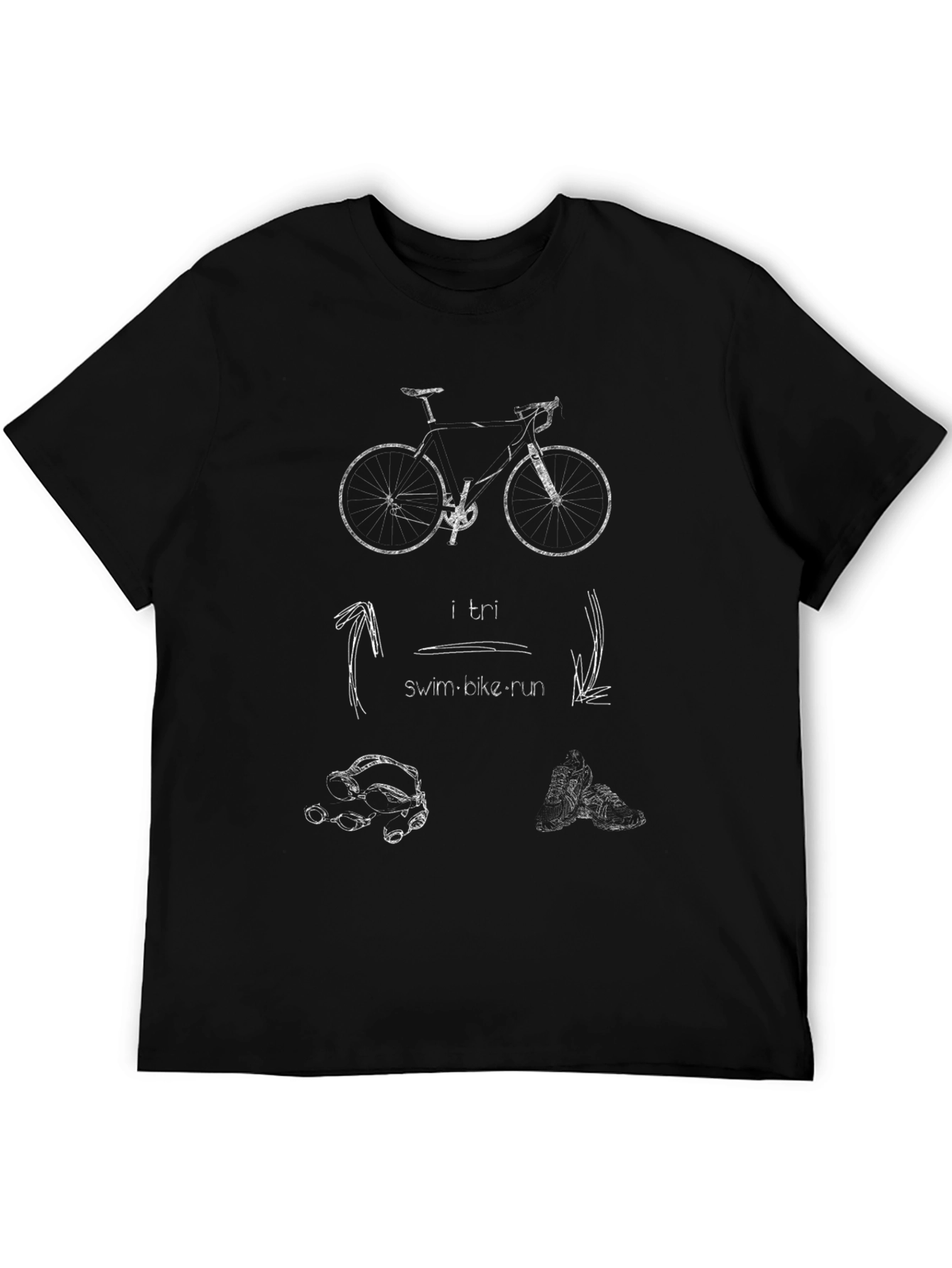 Triathlon Graphic T-Shirt - Swim Bike Run Design
