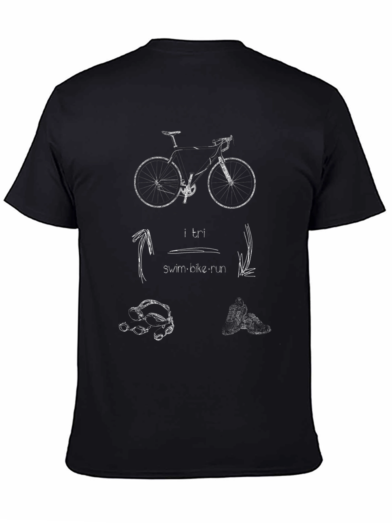 Triathlon Graphic T-Shirt - Swim Bike Run Design