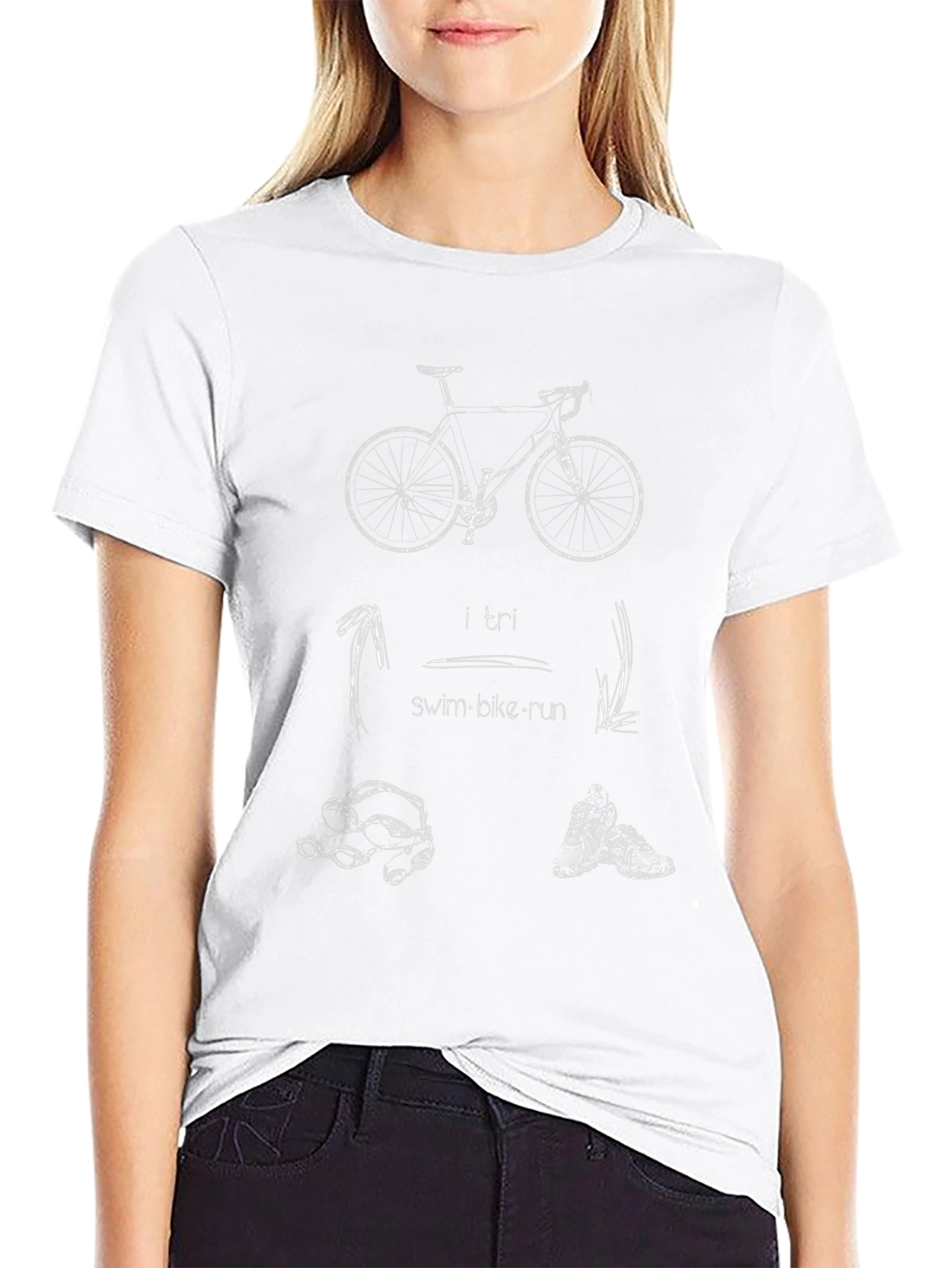 Triathlon Graphic T-Shirt - Swim Bike Run Design