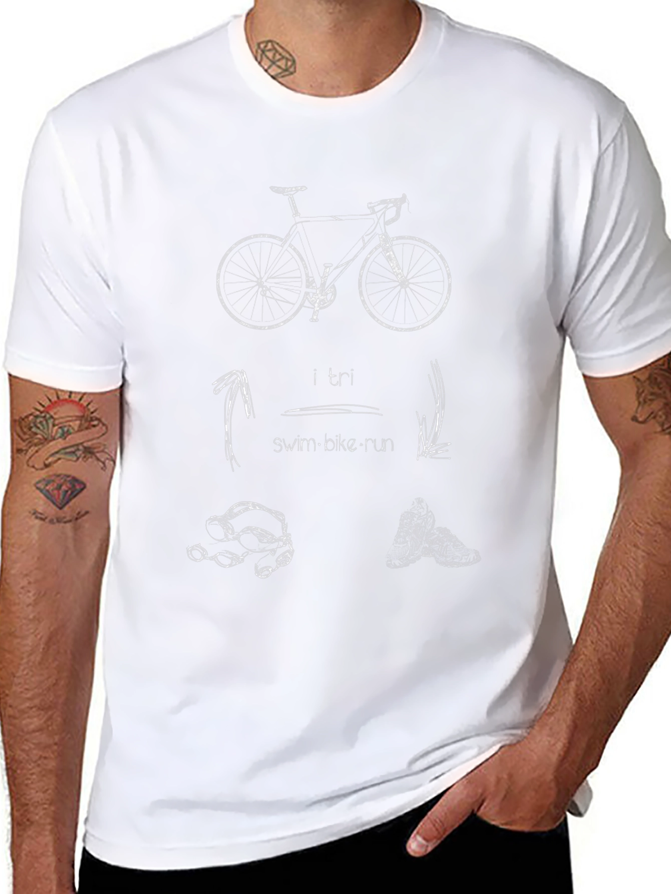 Triathlon Graphic T-Shirt - Swim Bike Run Design