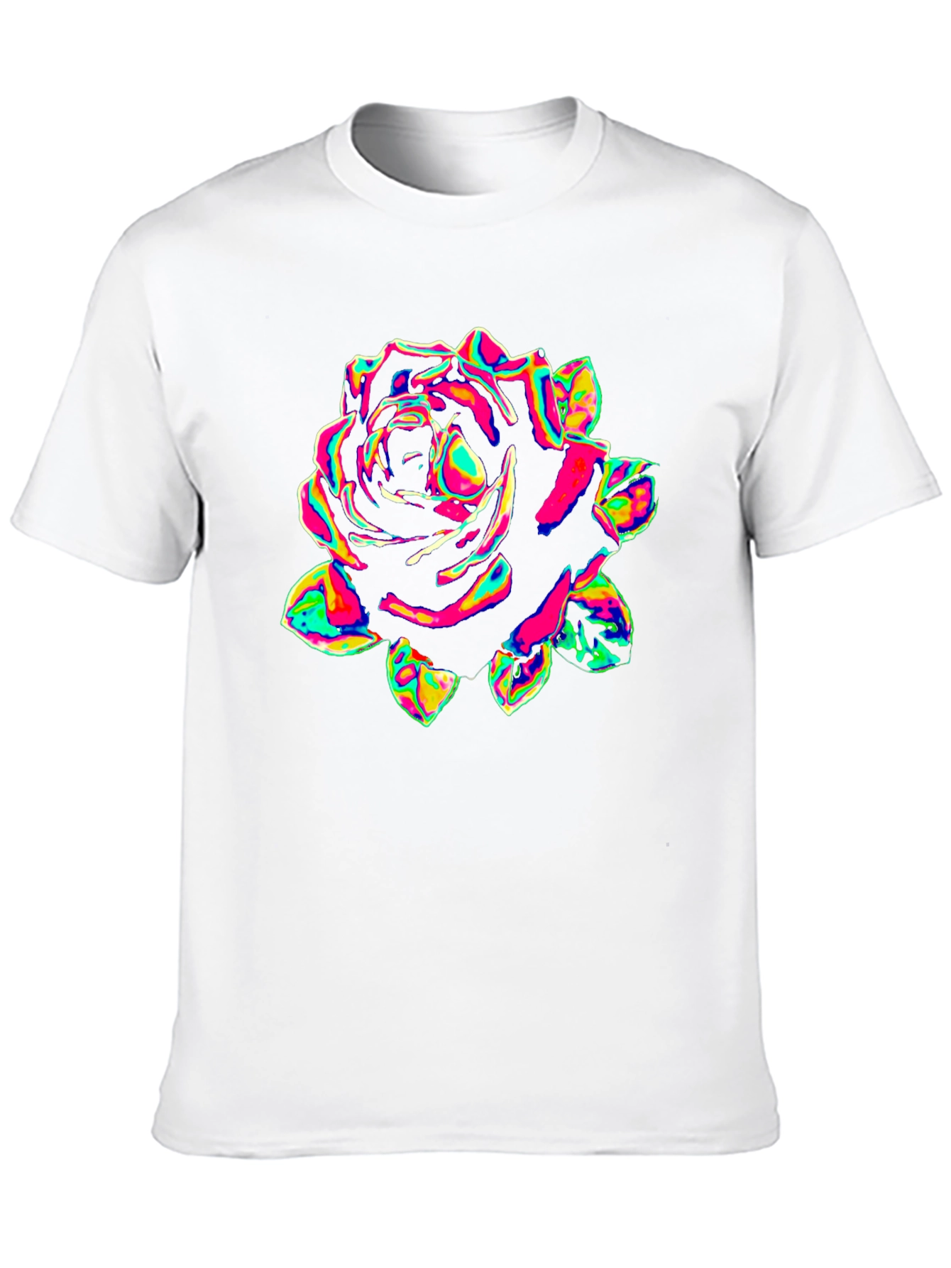 Psychedelic Rose Graphic Tee - Black