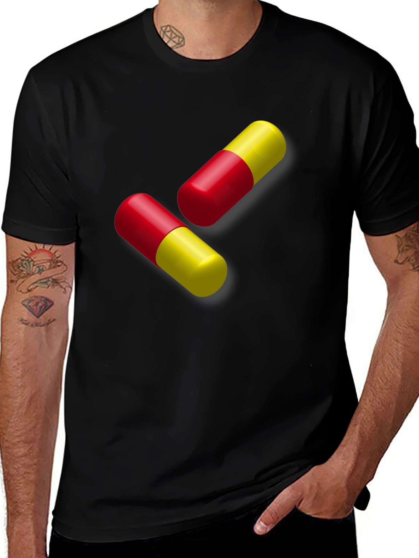 Pill Graphic Black T-Shirt