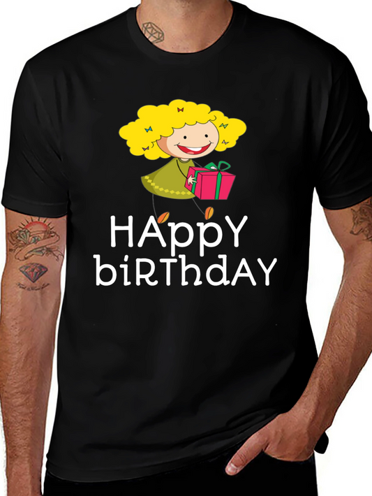 Happy Birthday Cartoon Graphic T-Shirt