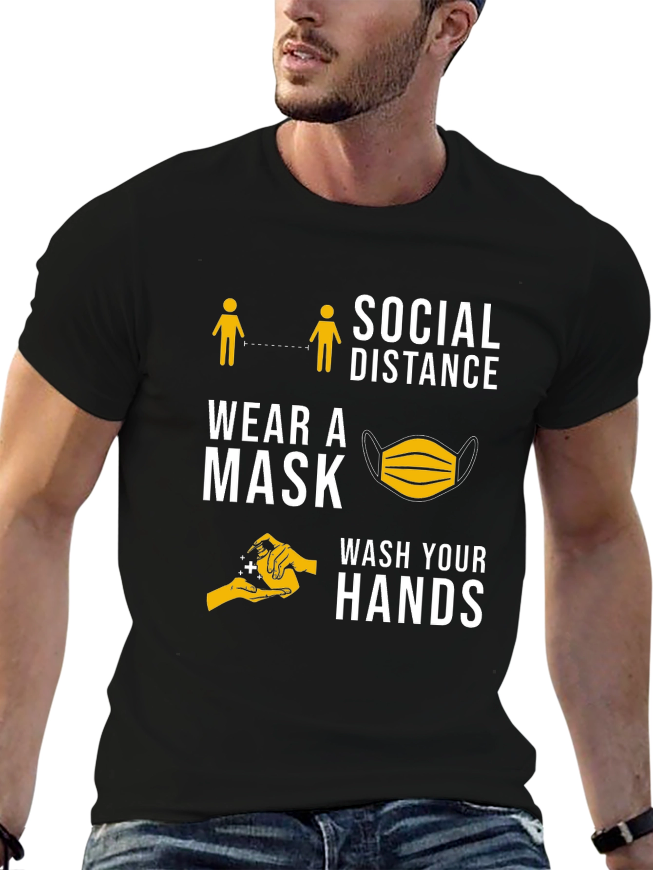 Social Distance Wear Mask Wash Hands T-Shirt