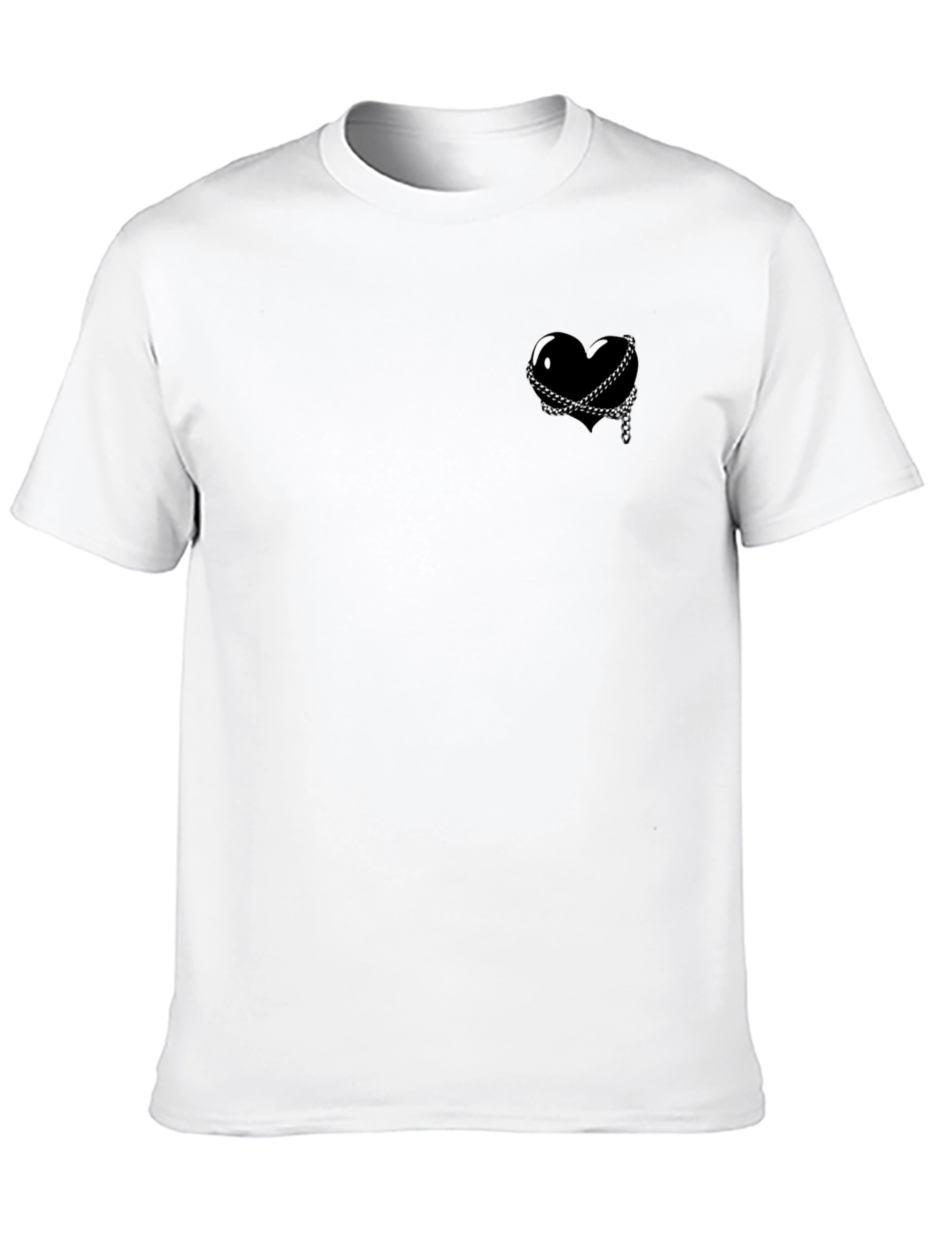 Black Heart & Chain Graphic Tee - Edgy Style