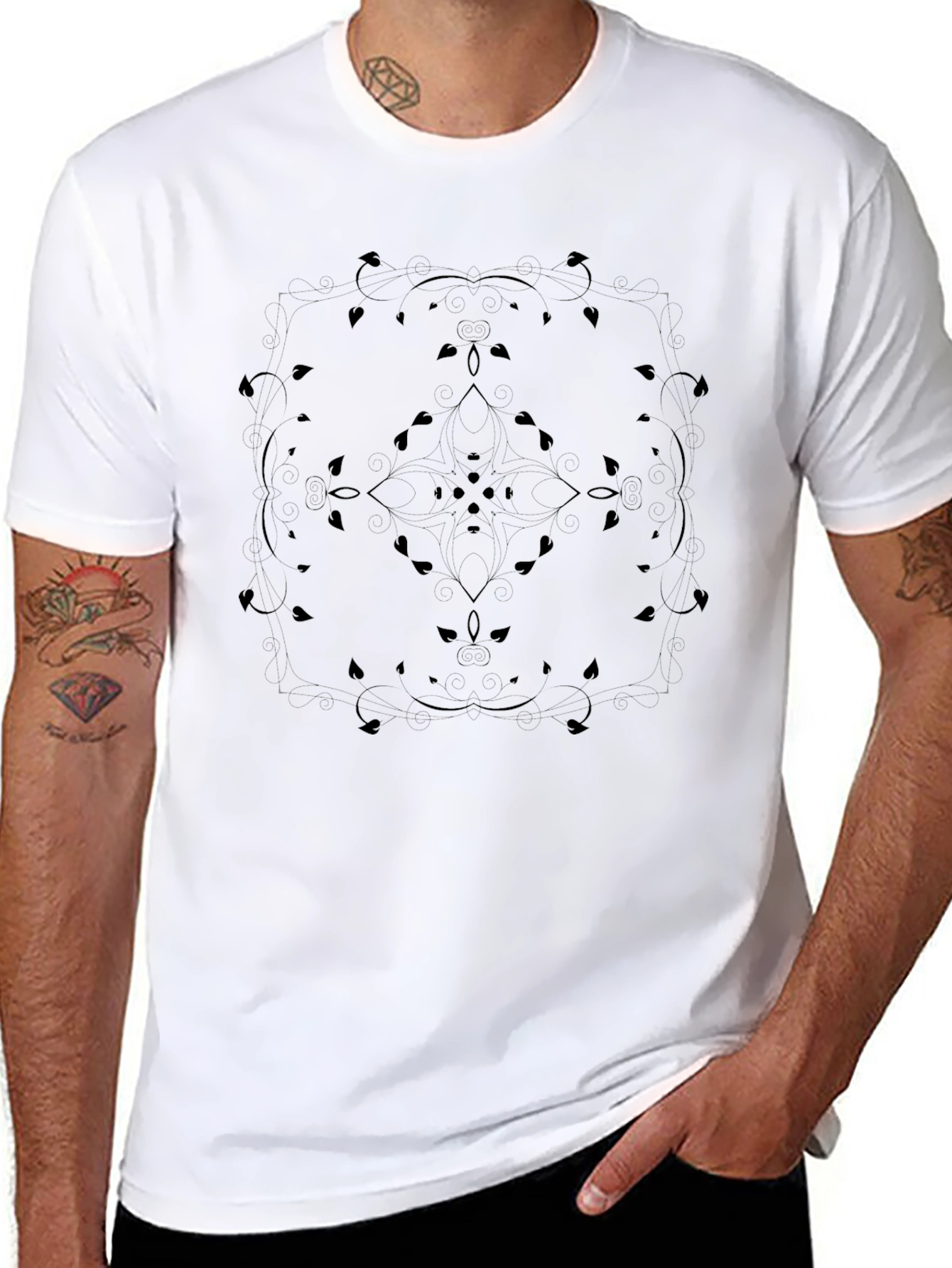 Black Mandala Tee: Stylish Comfort