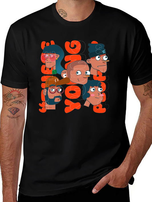 Cartoon Character Graphic Print Mens T-Shirt