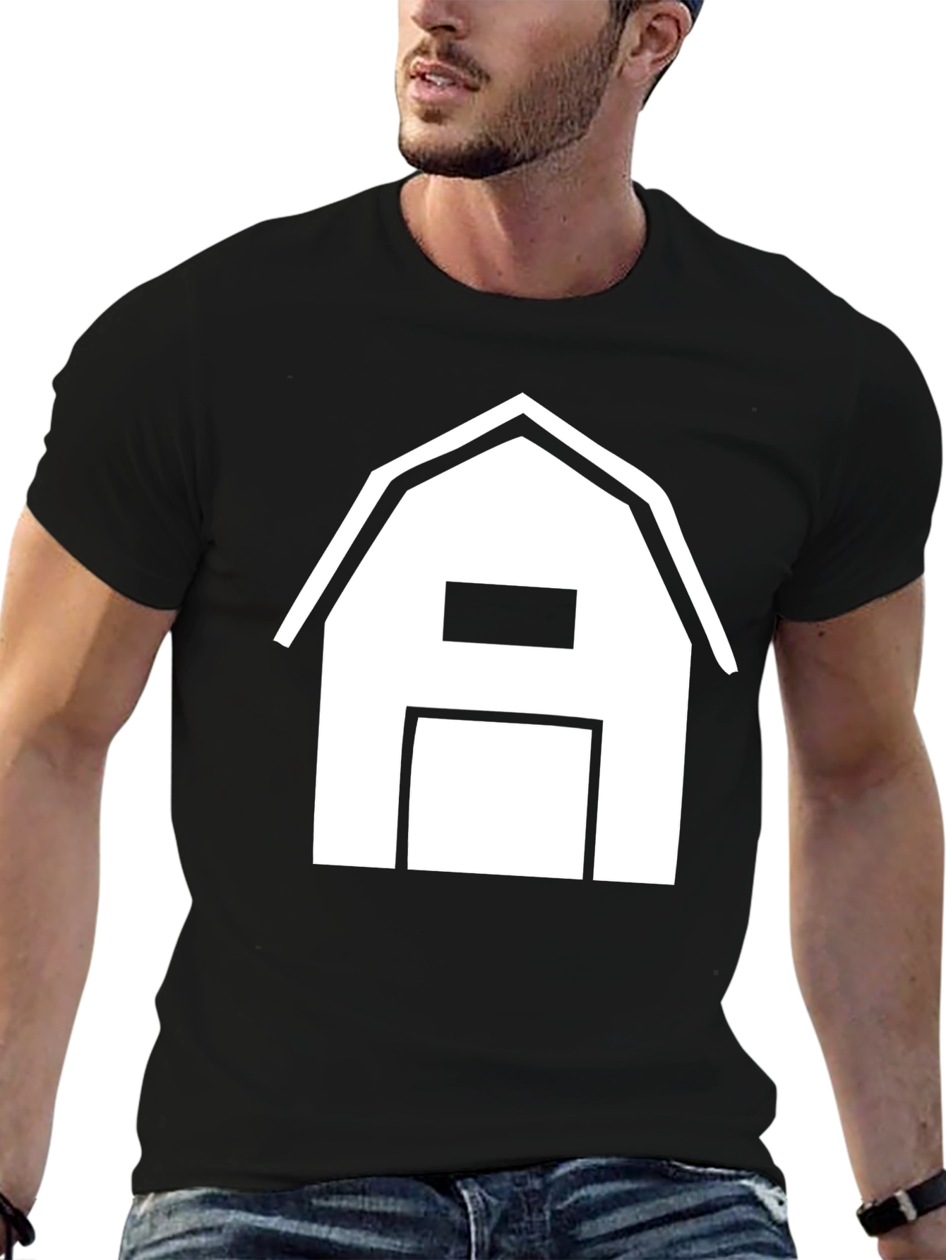 Barn Graphic Tee - Black Cotton Shirt