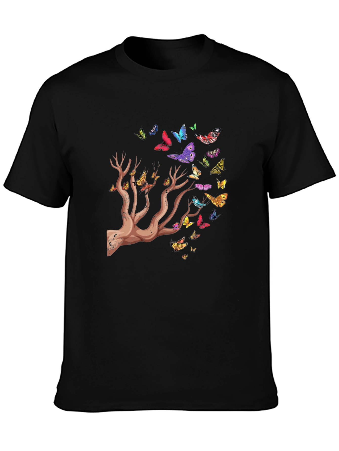 Butterfly Tree Graphic T-Shirt - Stylish Mens Tee