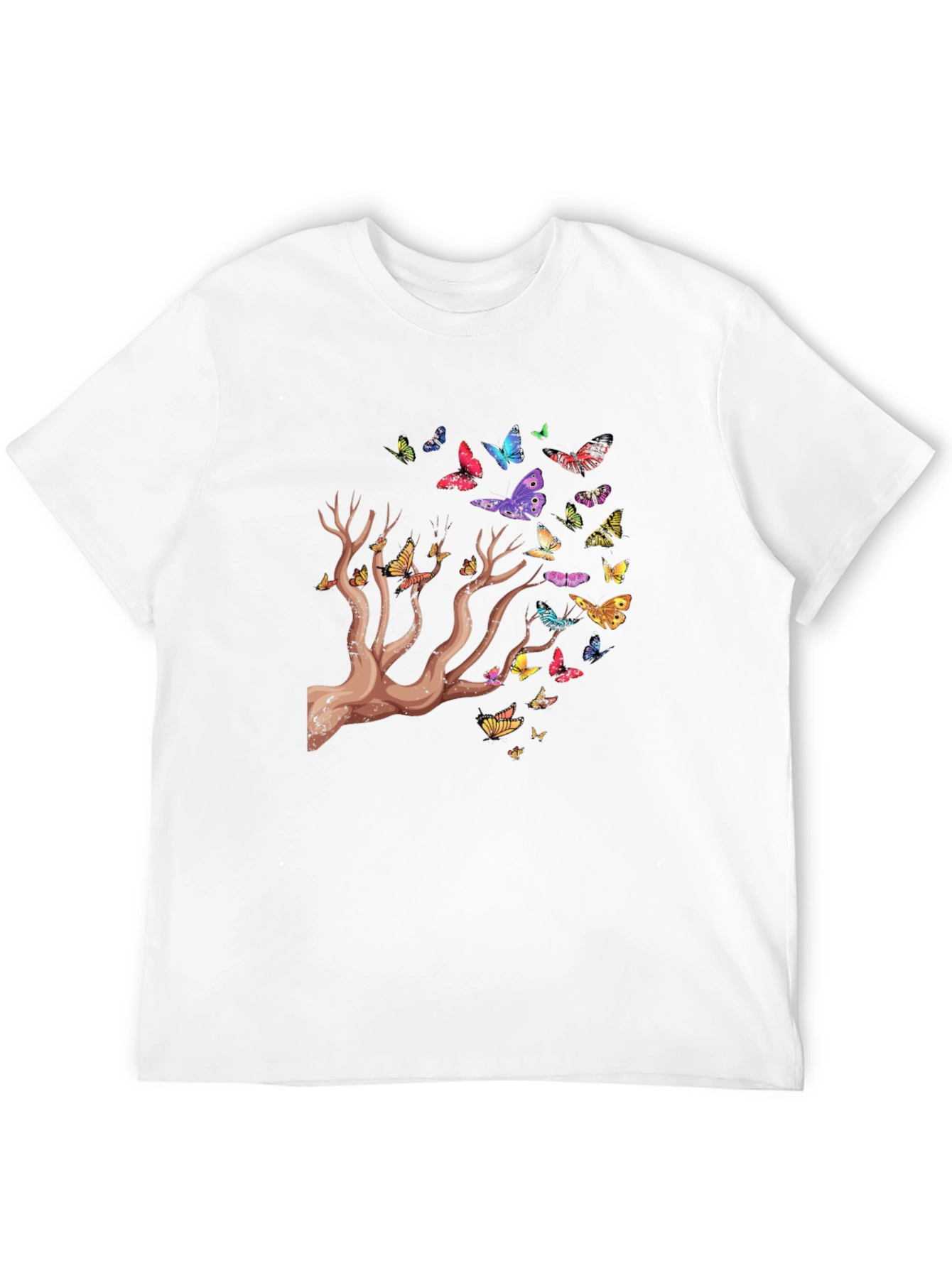 Butterfly Tree Graphic T-Shirt - Stylish Mens Tee