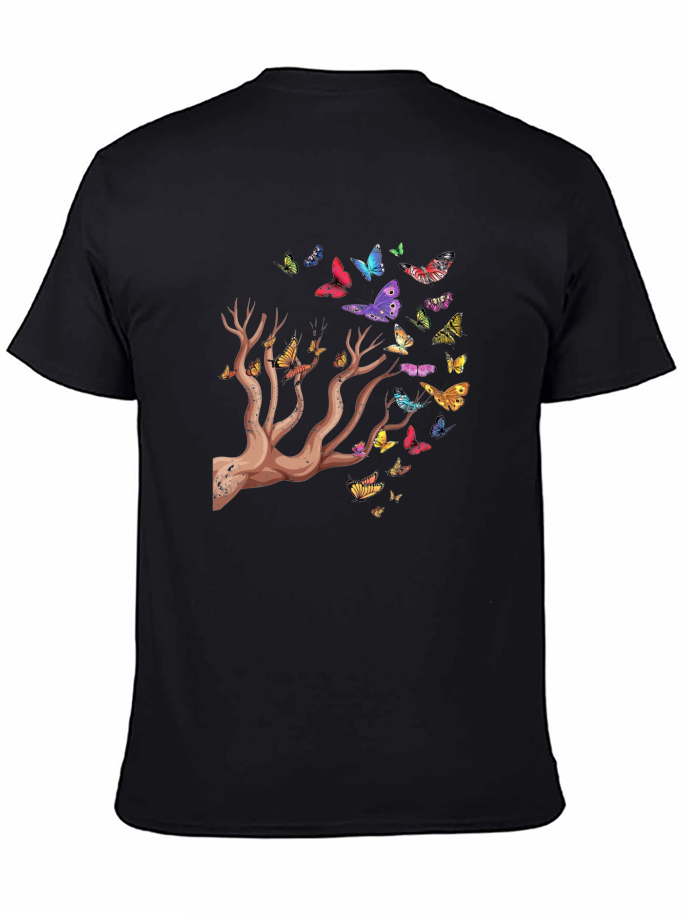 Butterfly Tree Graphic T-Shirt - Stylish Mens Tee