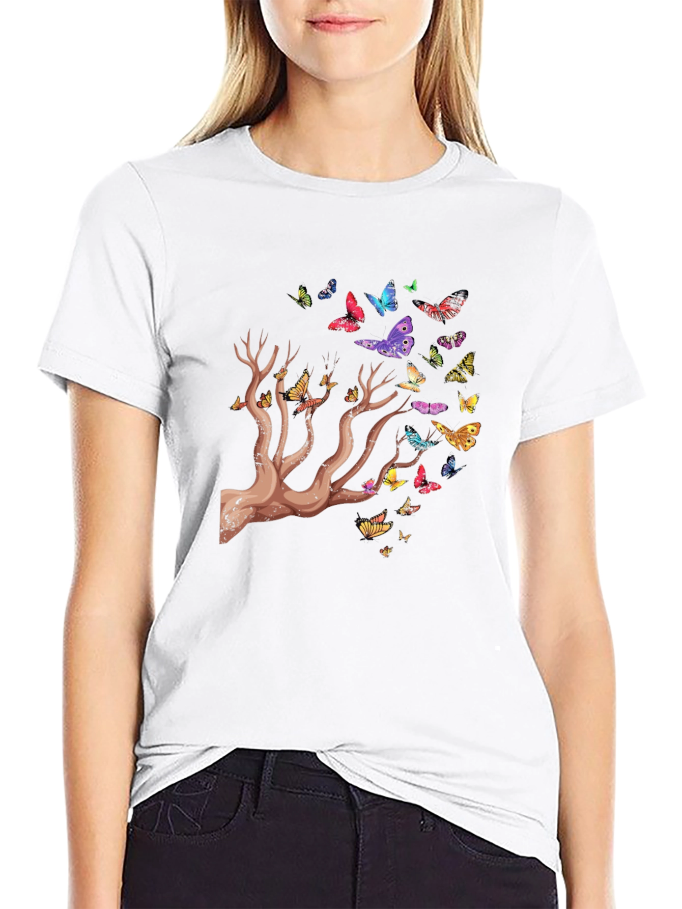 Butterfly Tree Graphic T-Shirt - Stylish Mens Tee