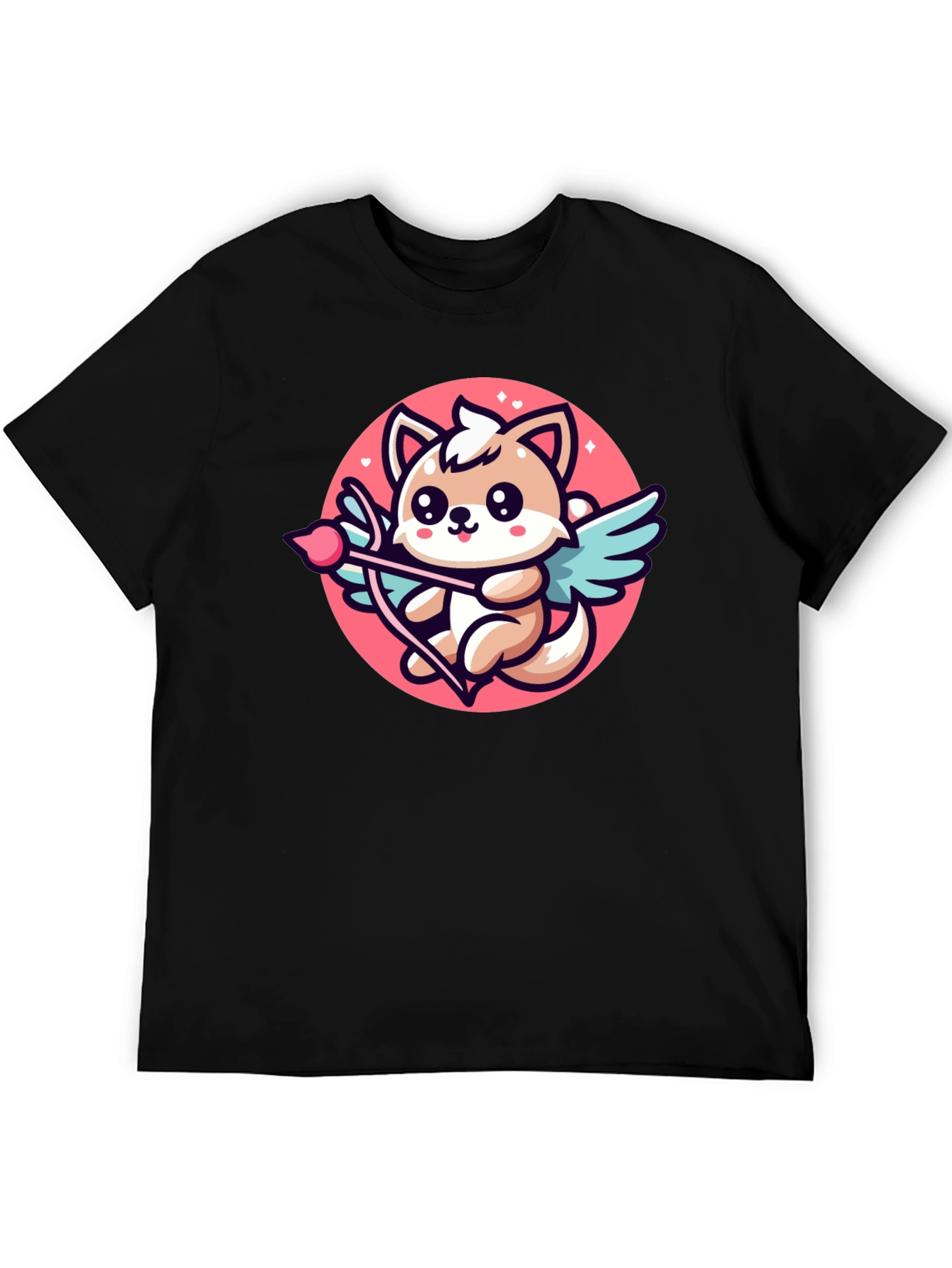 Cute Cupid Dog Graphic T-Shirt - Valentines Day