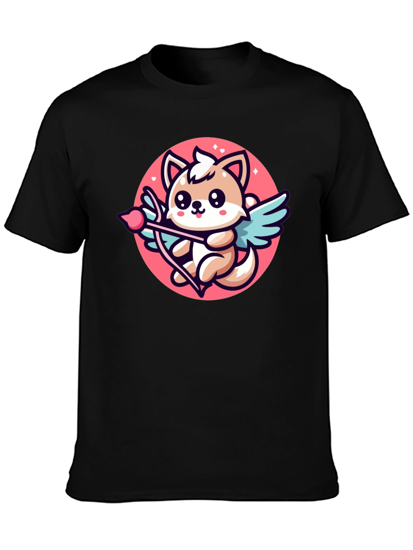 Cute Cupid Dog Graphic T-Shirt - Valentines Day