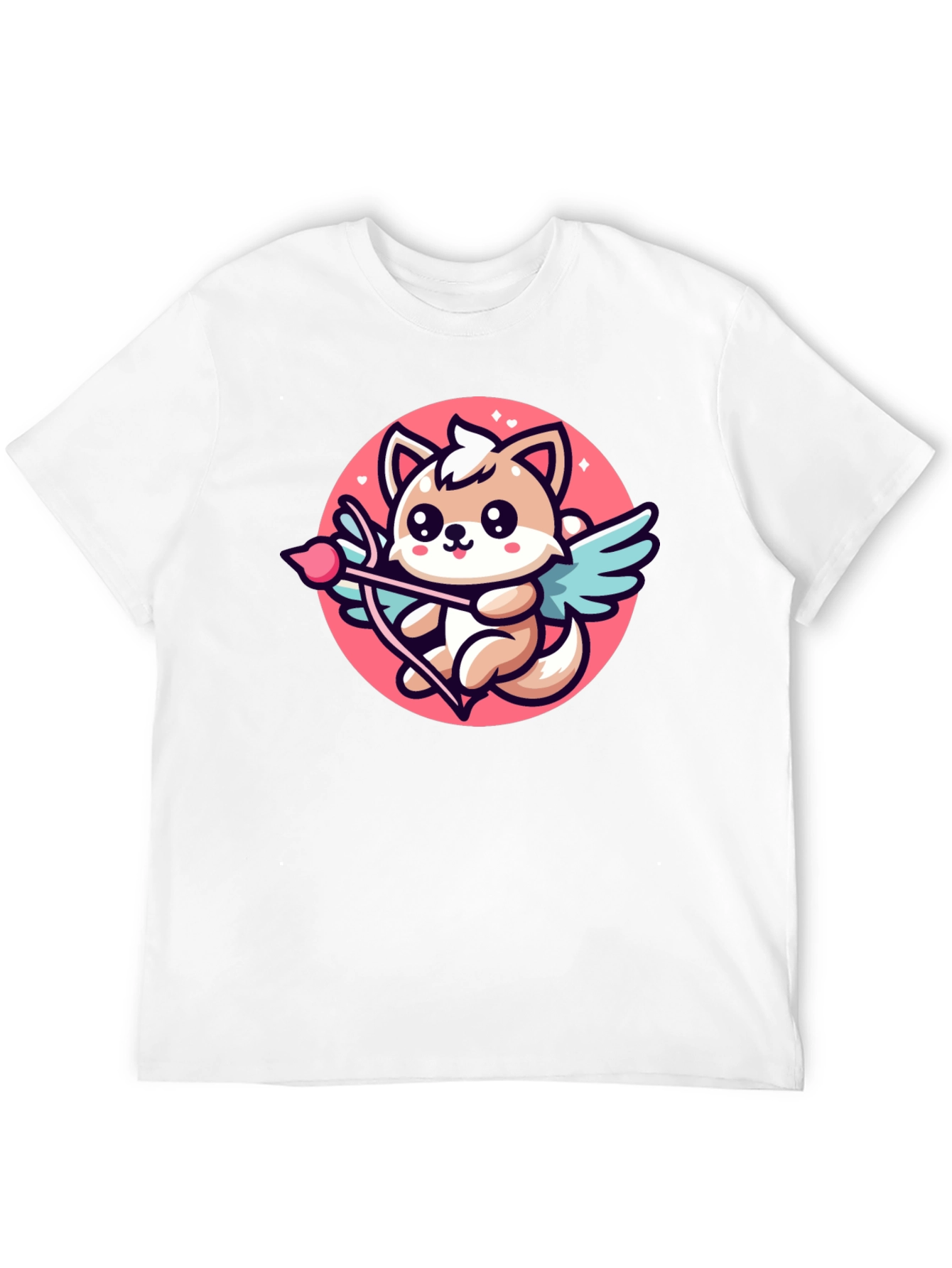 Cute Cupid Dog Graphic T-Shirt - Valentines Day
