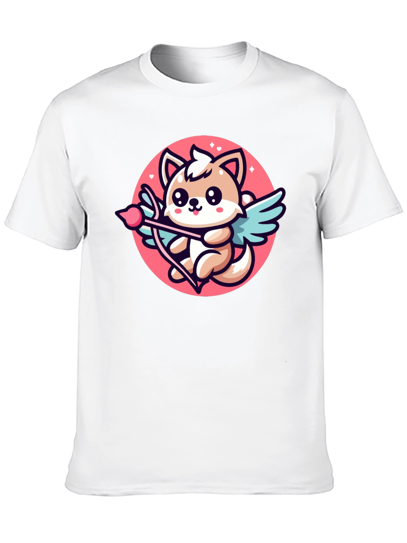 Cute Cupid Dog Graphic T-Shirt - Valentines Day