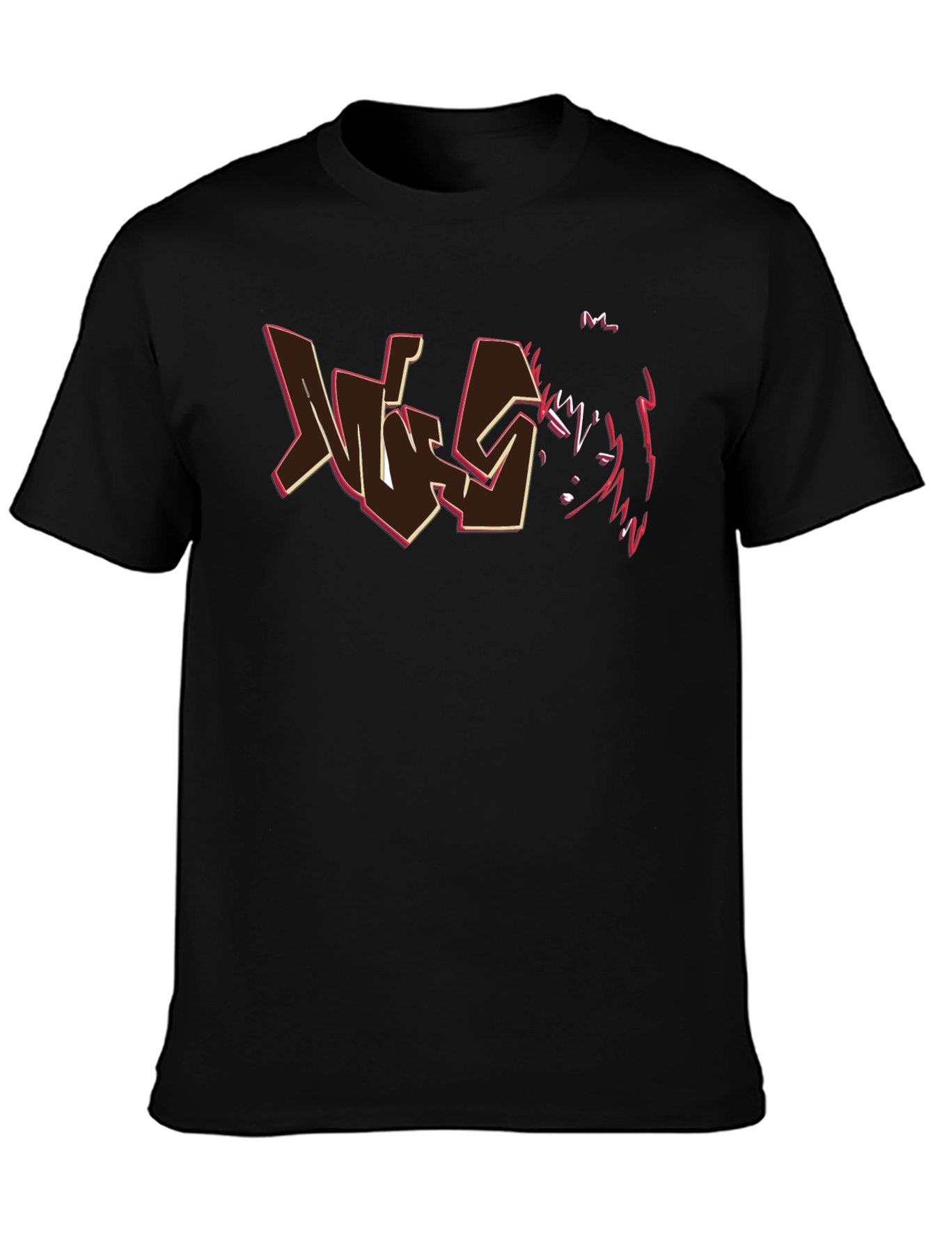 Edgy Graphic T-Shirt - Black Cotton Tee