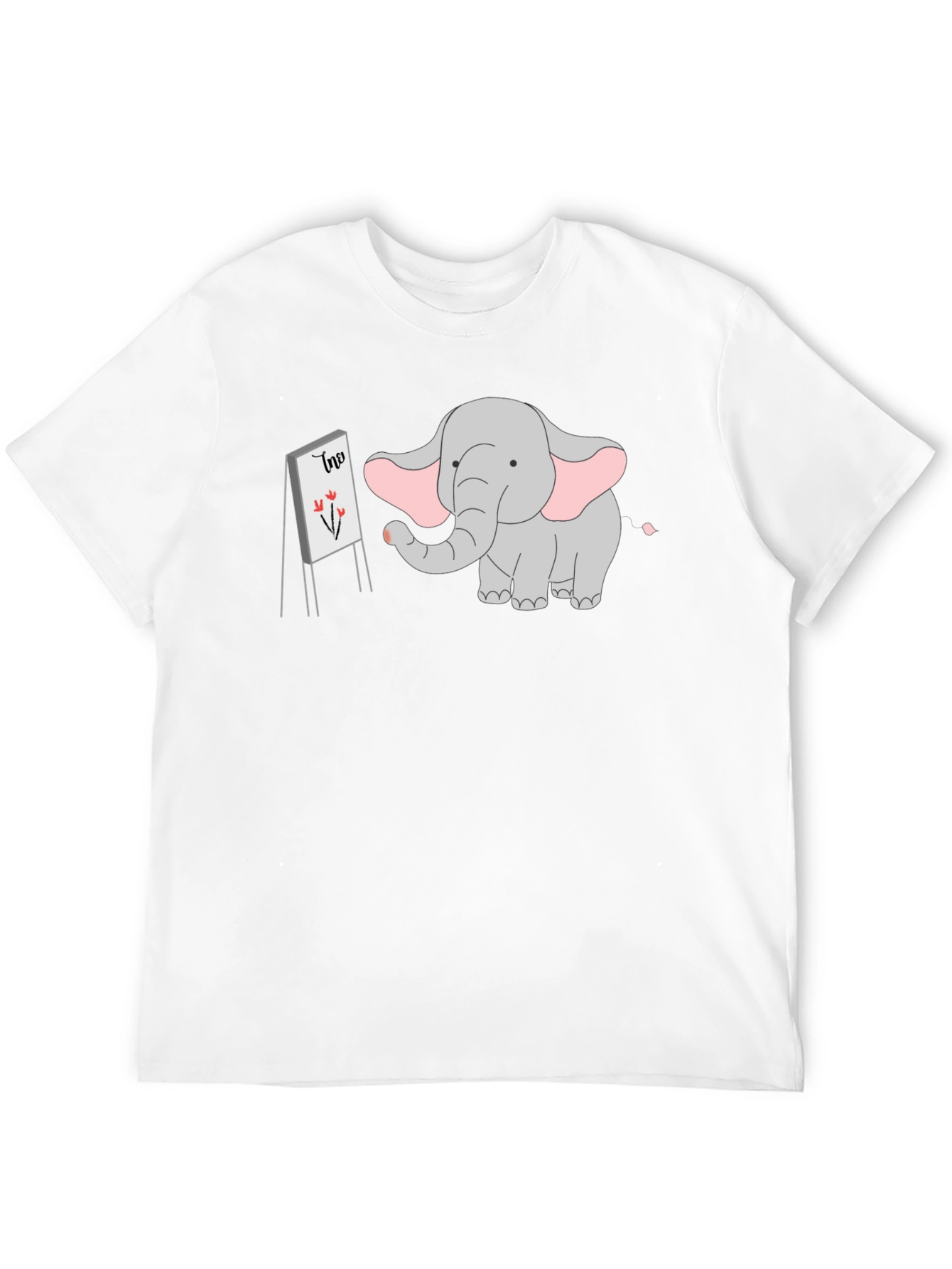 Elephant Artist Graphic Tee - Black Cotton T-Shirt
