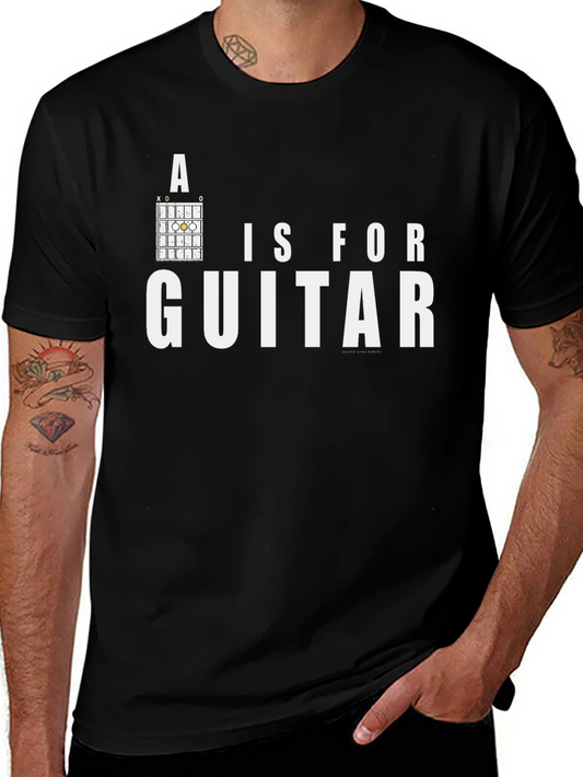 A Is For Guitar Graphic Tee - Music Lover T-Shirt