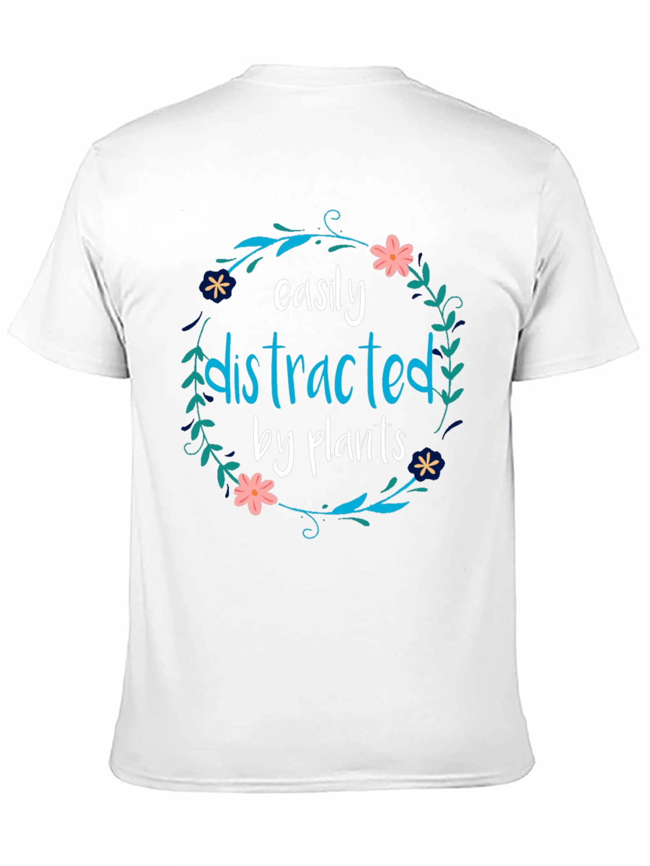 Easily Distracted By Plants Black T-Shirt