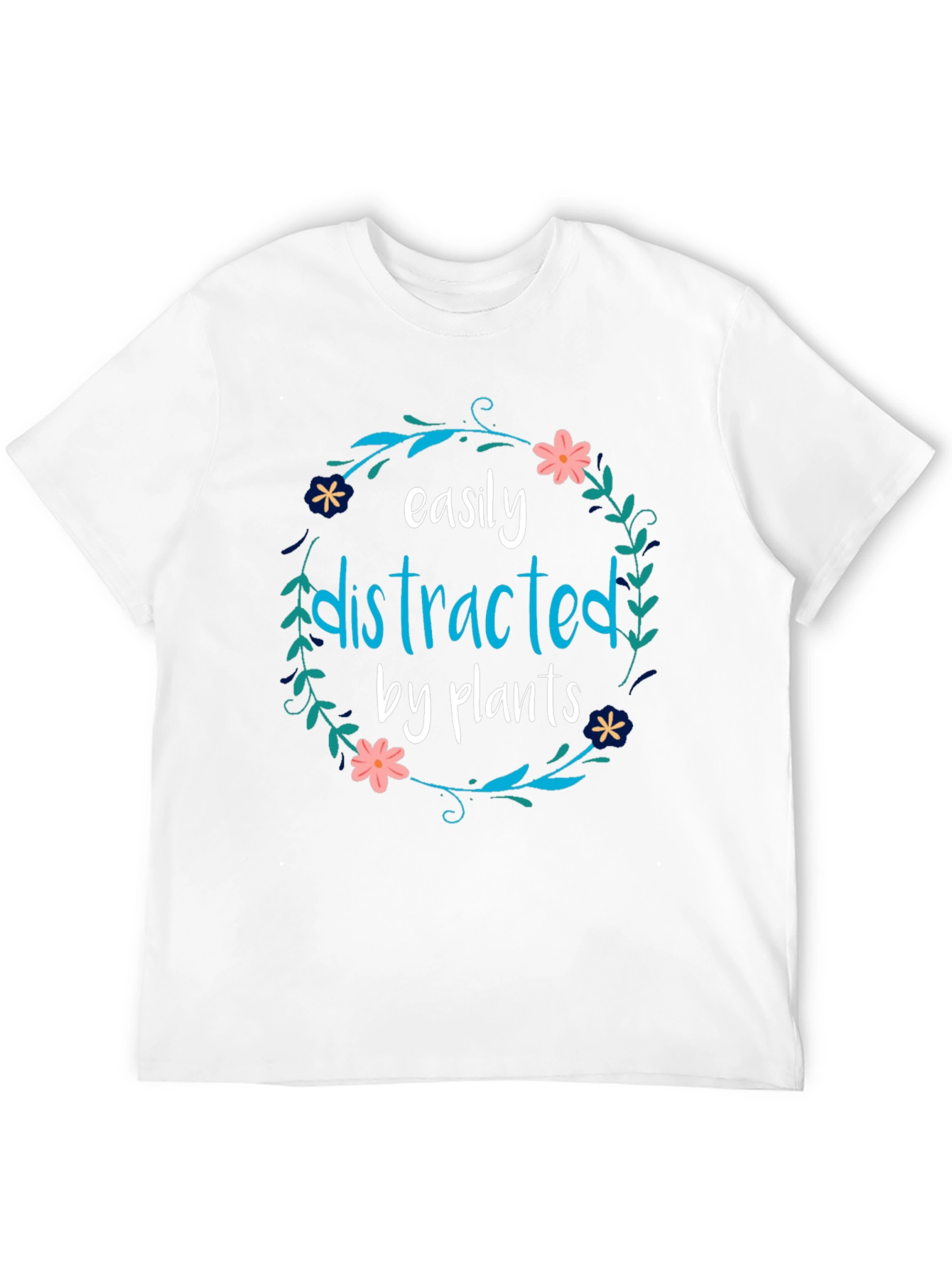 Easily Distracted By Plants Black T-Shirt