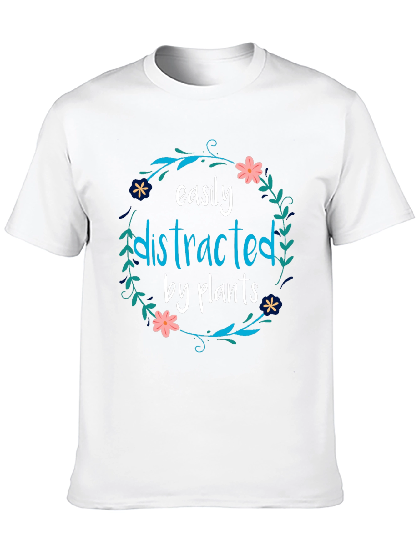Easily Distracted By Plants Black T-Shirt