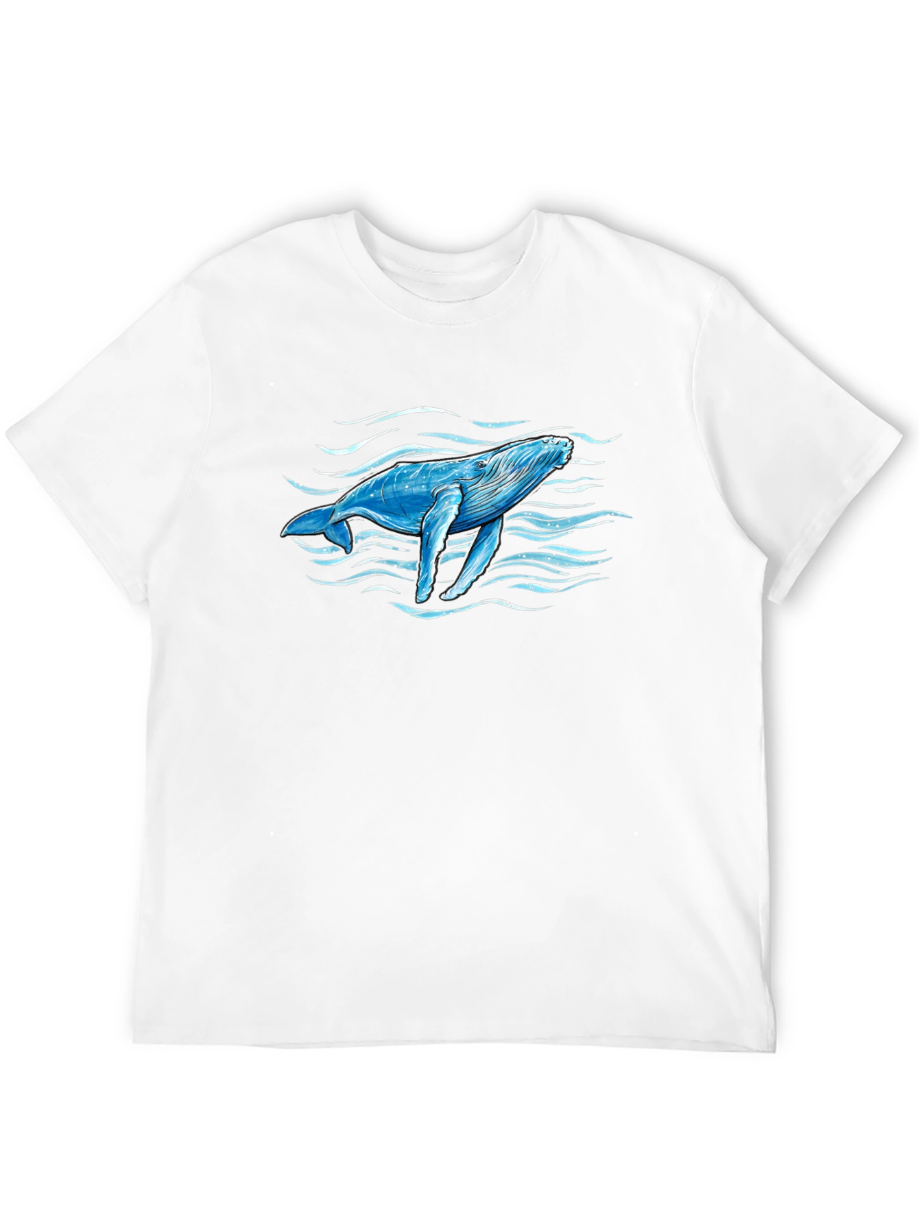 Whale Graphic Print Black T-Shirt