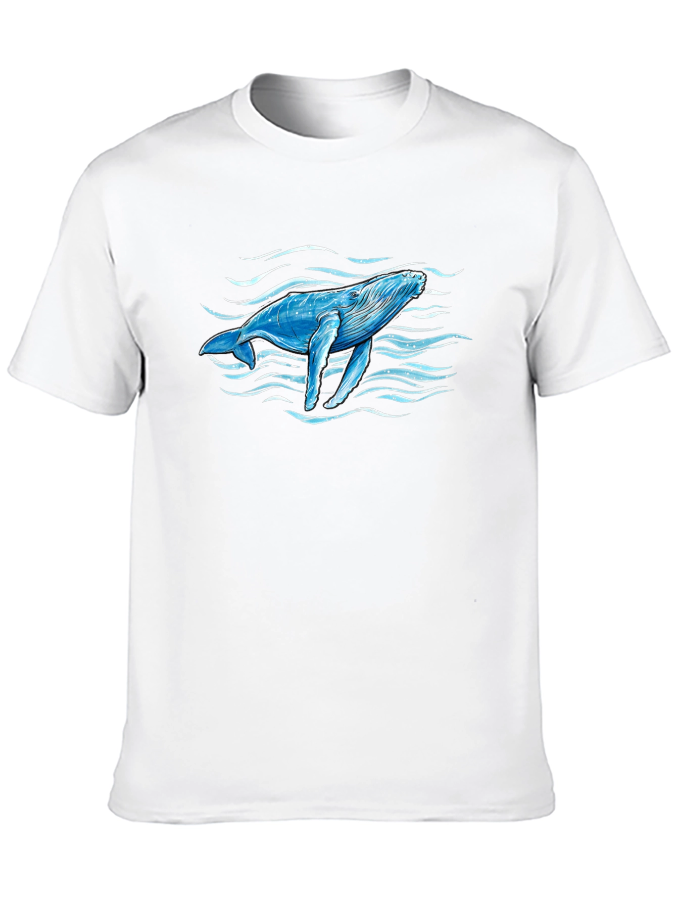 Whale Graphic Print Black T-Shirt