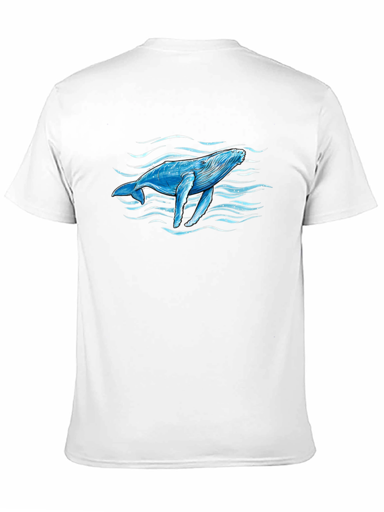 Whale Graphic Print Black T-Shirt