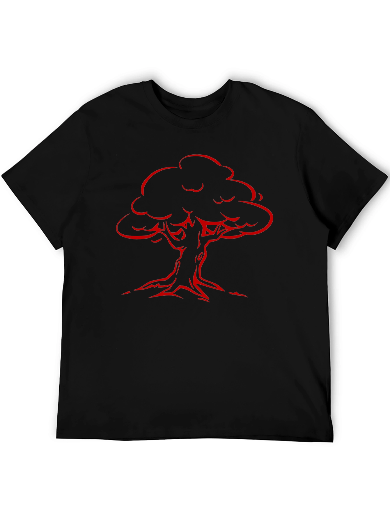 Red Tree Graphic Black T-Shirt