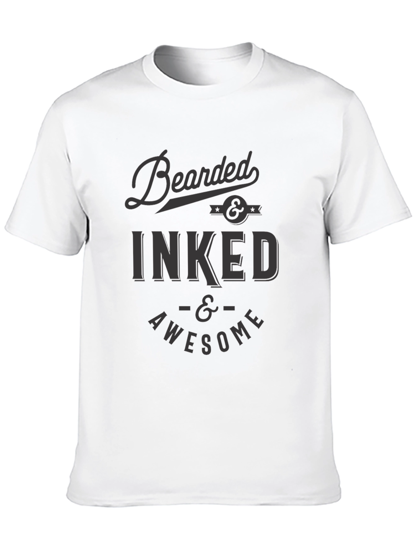 Bearded Inked and Awesome Black T-Shirt