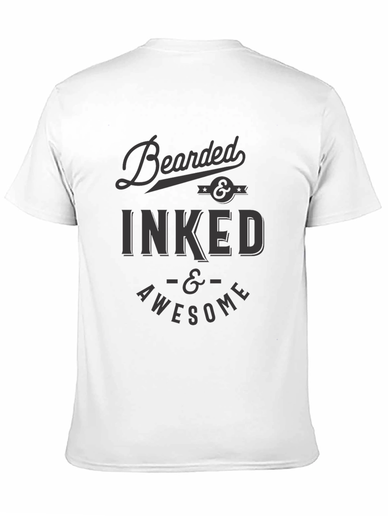 Bearded Inked and Awesome Black T-Shirt