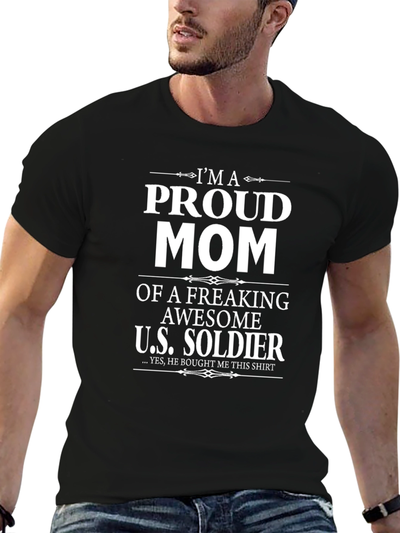 Proud Mom of US Soldier - Graphic T-Shirt