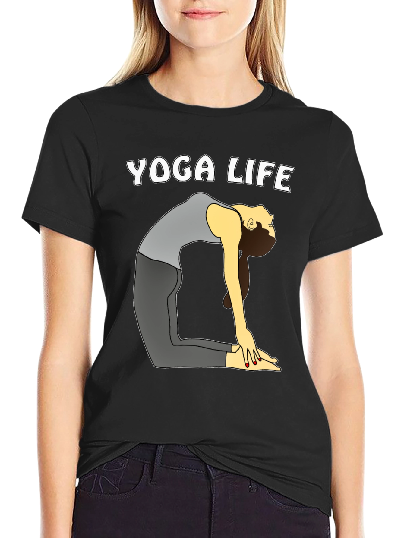Yoga Life T-Shirt - Black Graphic Tee