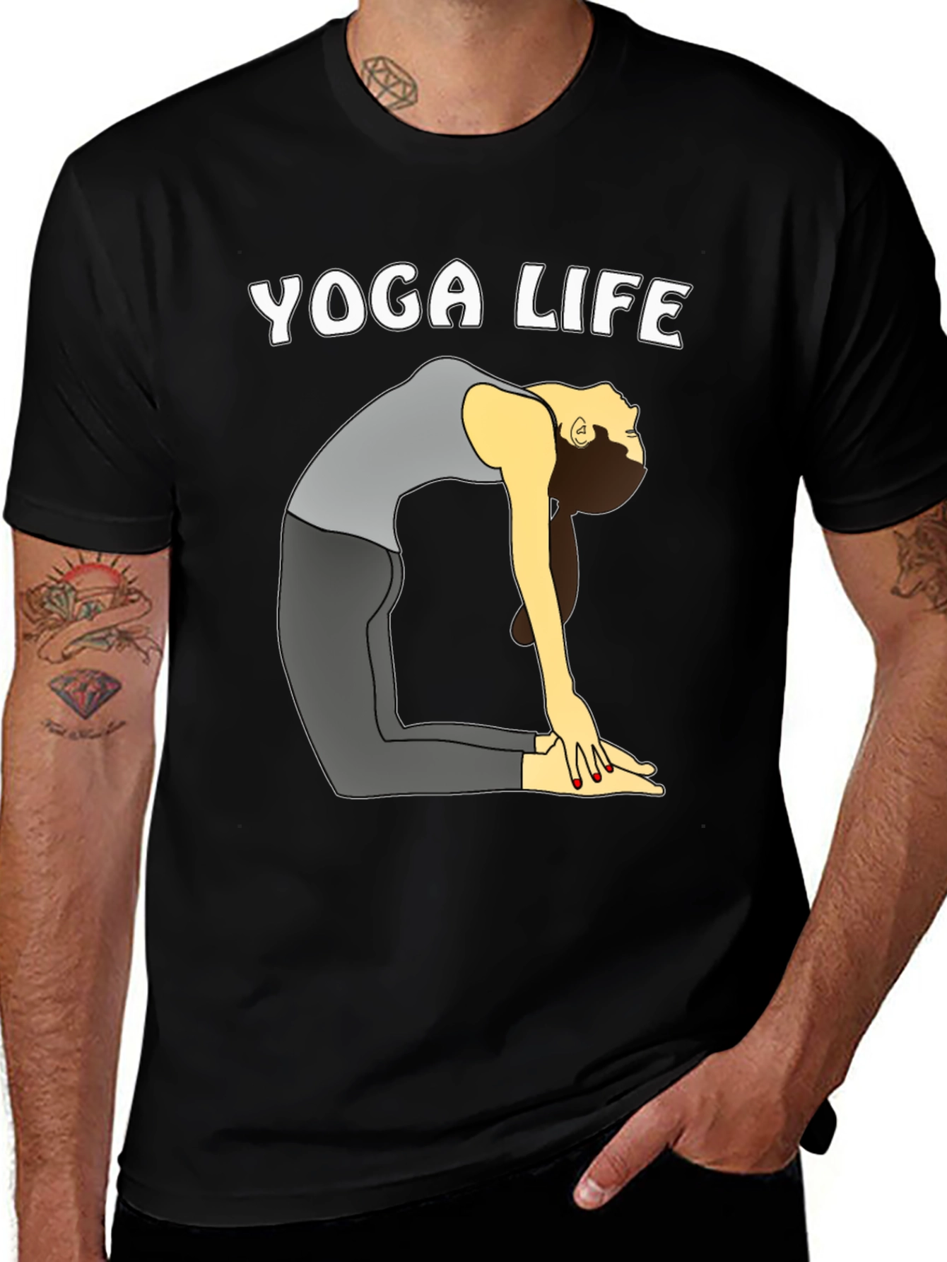 Yoga Life T-Shirt - Black Graphic Tee