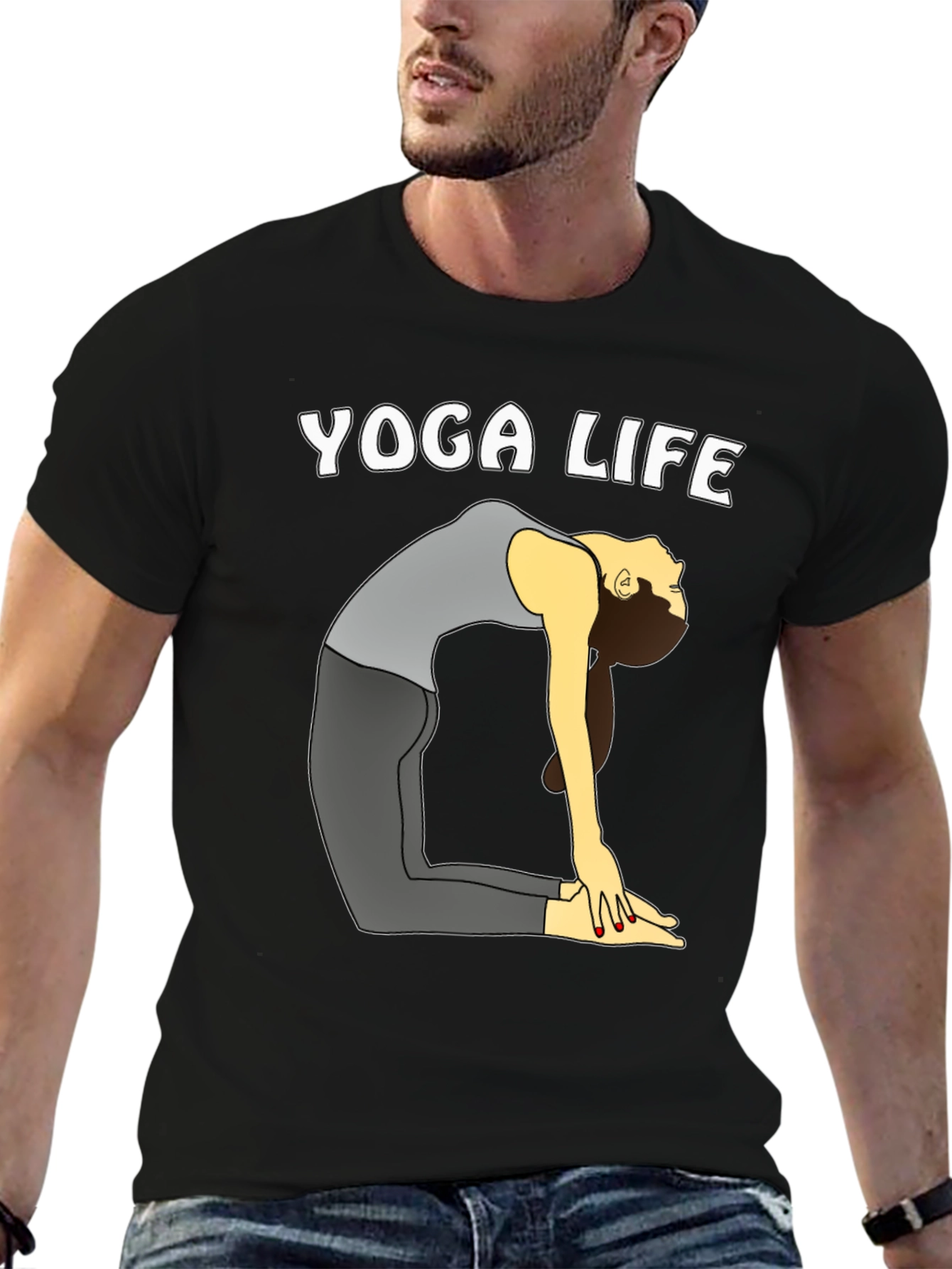 Yoga Life T-Shirt - Black Graphic Tee